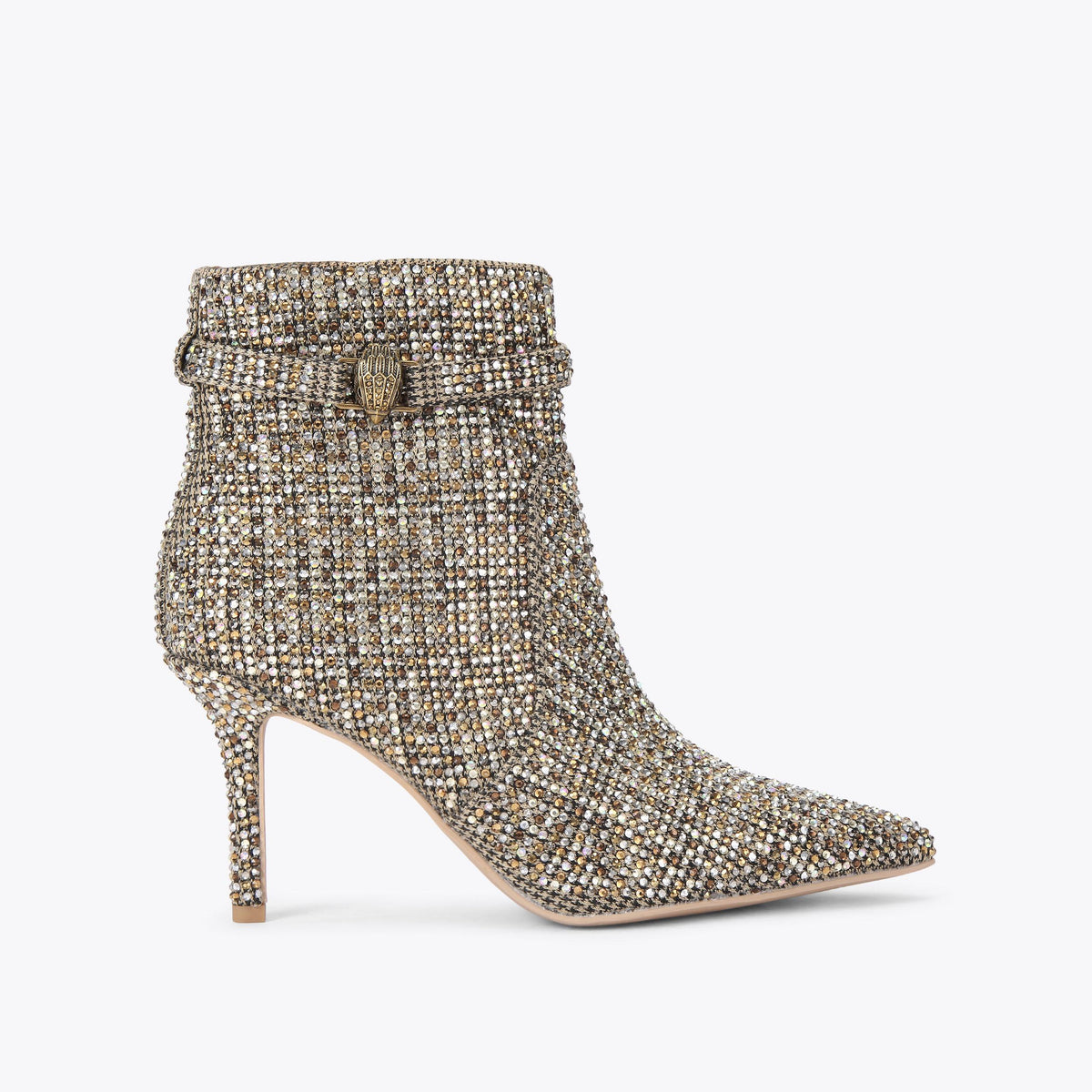 Kensington Ankle Boot — Beige Combination Crystal Boot, side profile