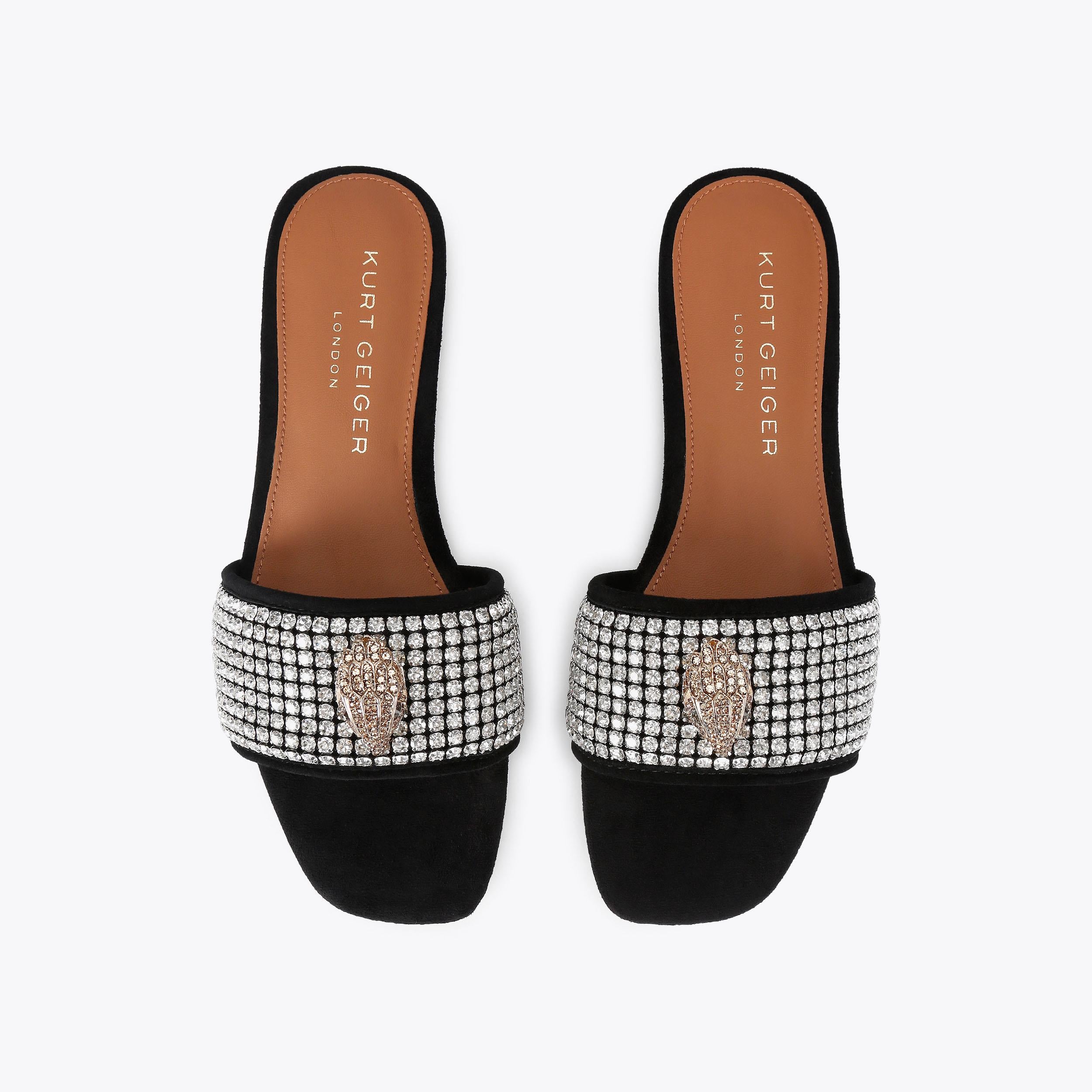 Kensington — Black Crystal Sandal, view 4