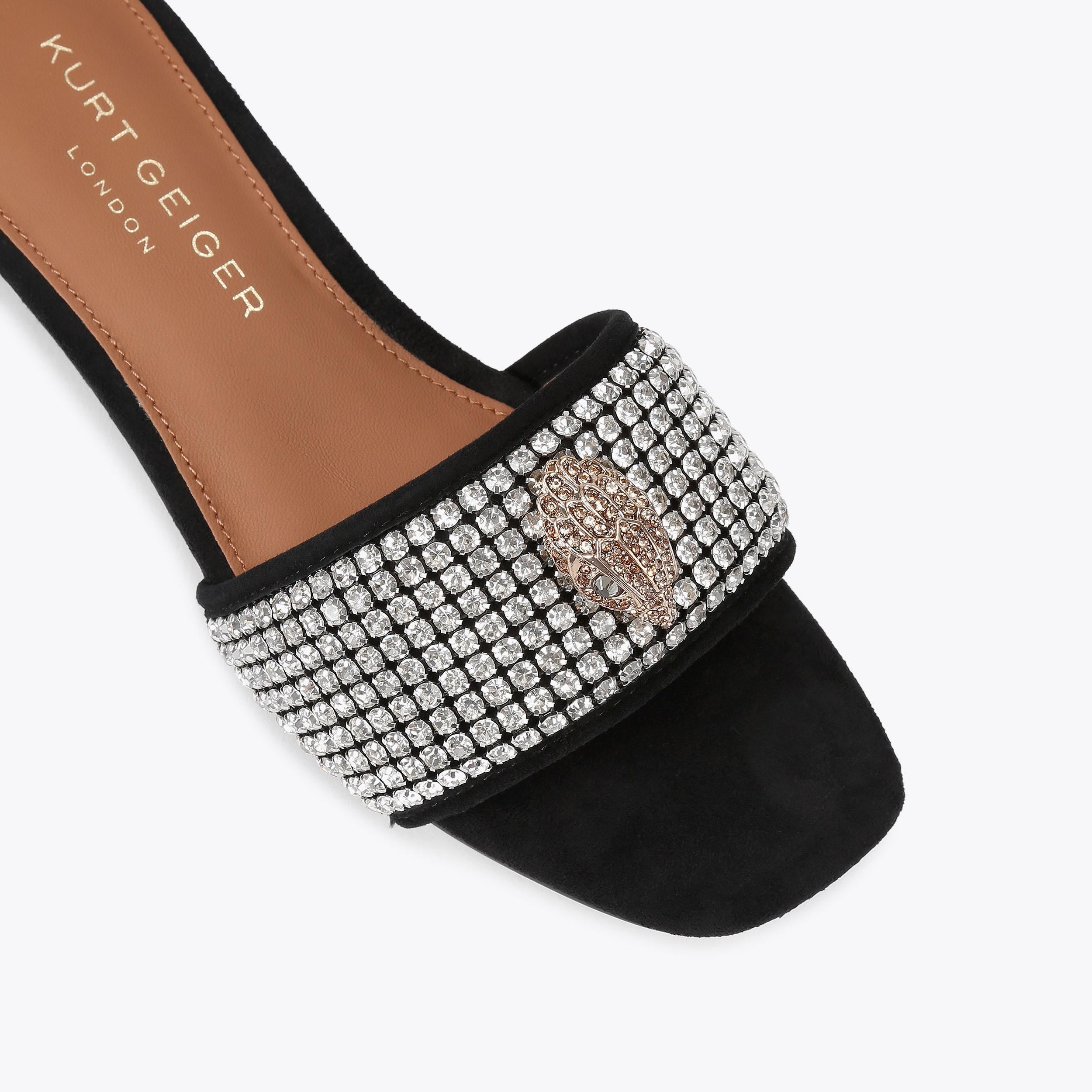 Kensington — Black Crystal Sandal, view 5