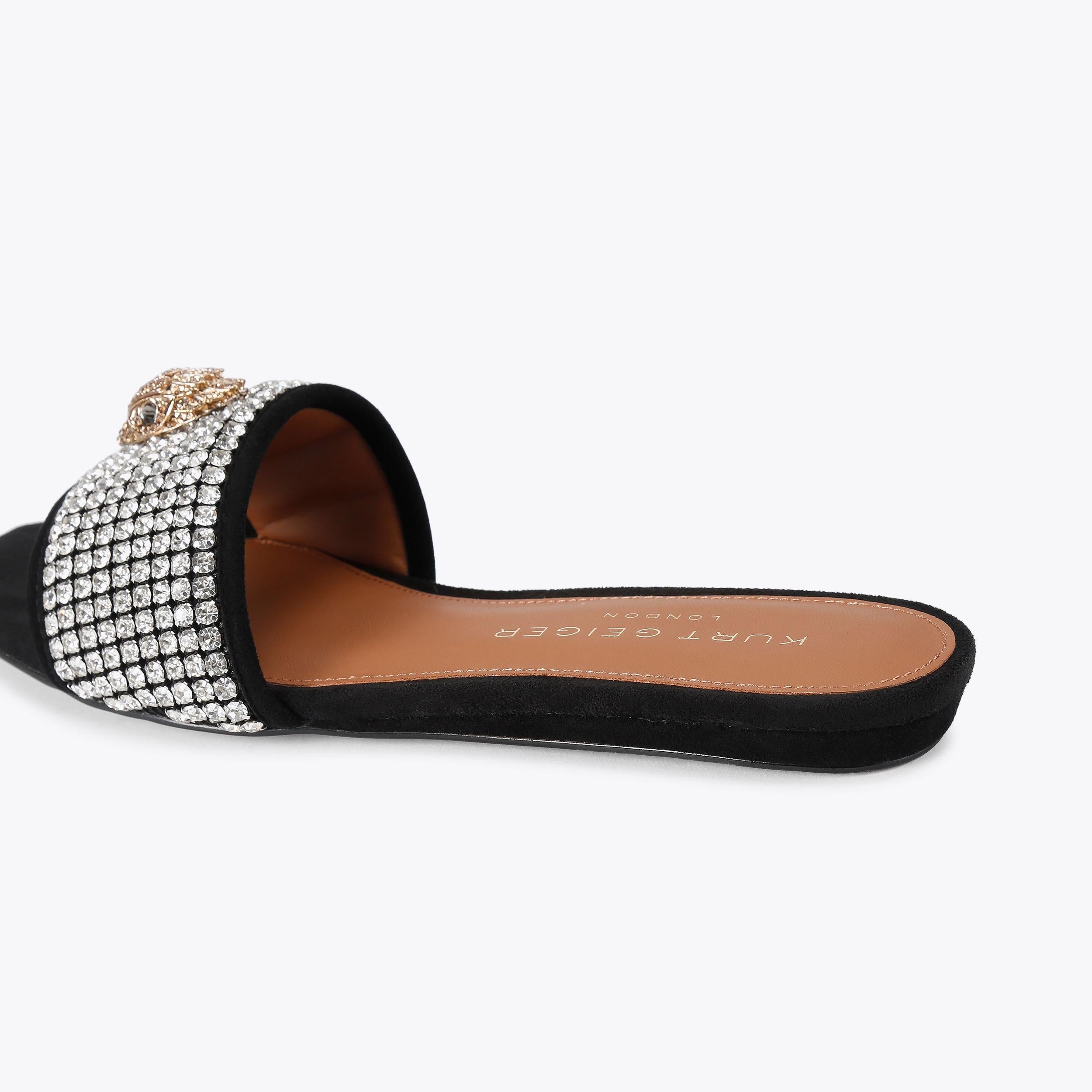 Kensington — Black Crystal Sandal, detail