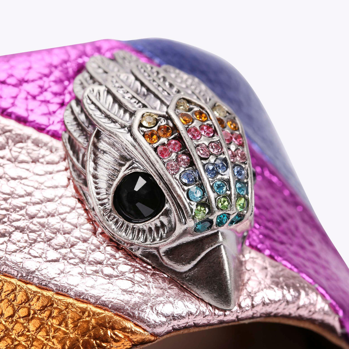 Kensington Flat Sandal — Multicolour Leather Slide, view 6