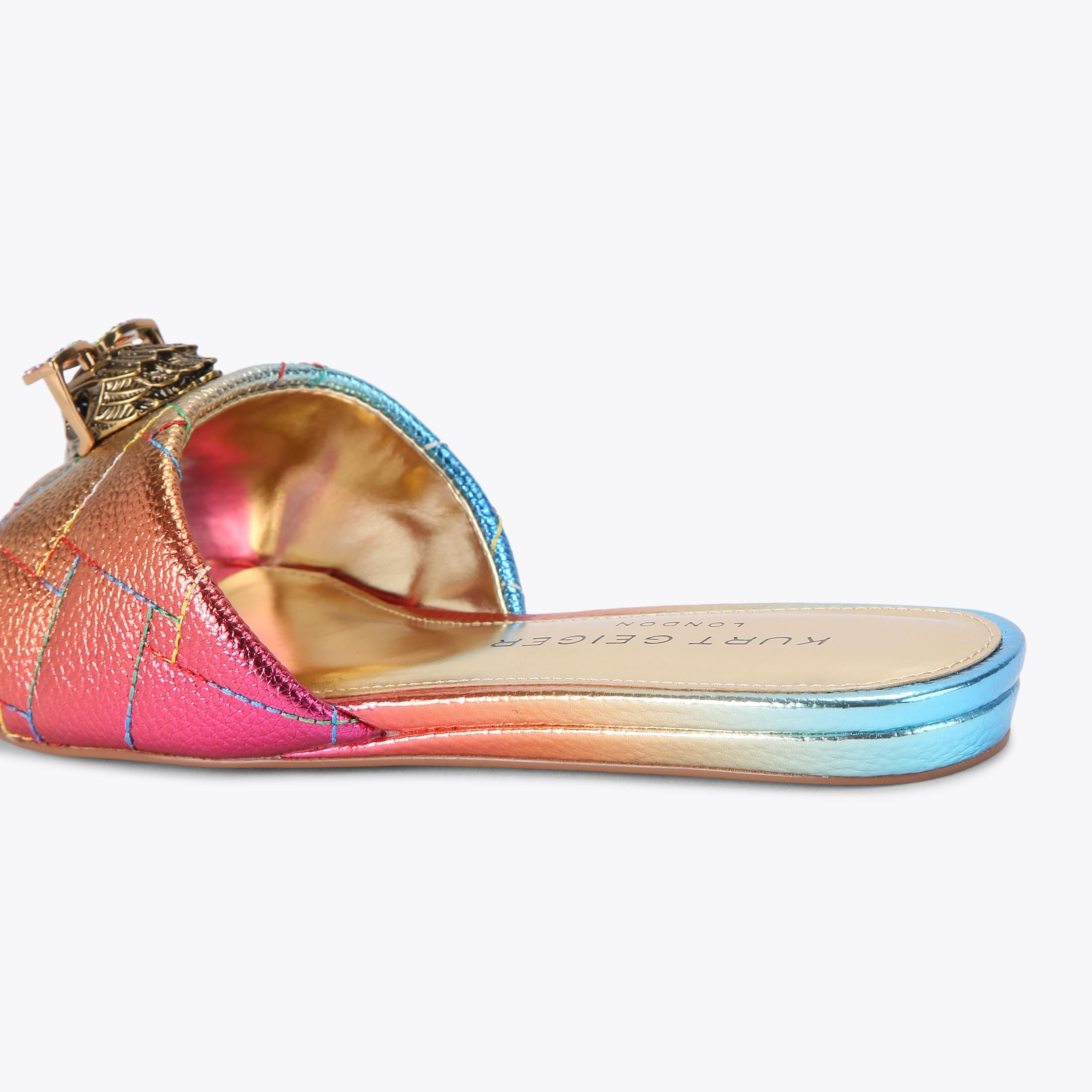 Kensington — Ombre Metallic Leather Flat Sandal, detail