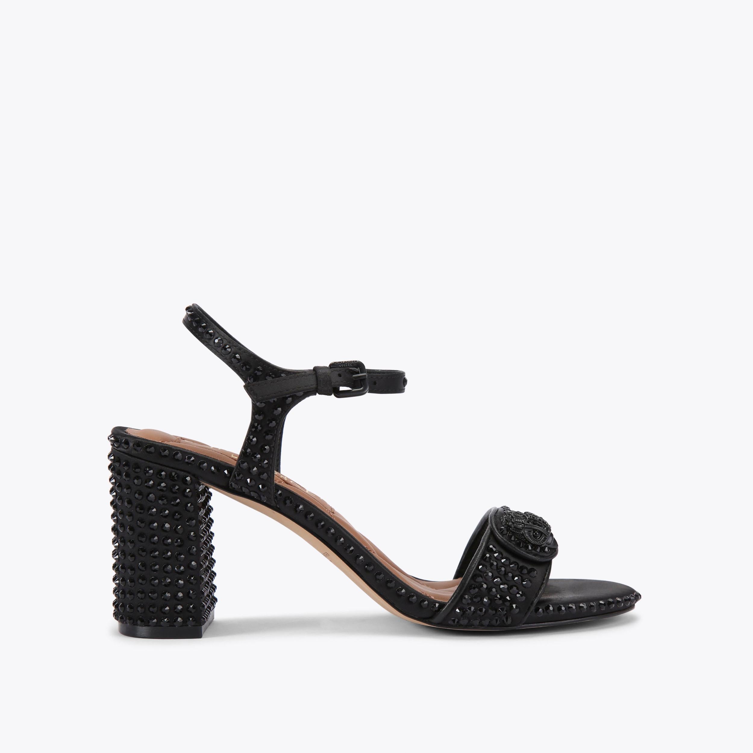 Kensington Langley — Black Raffia Sandal, side profile