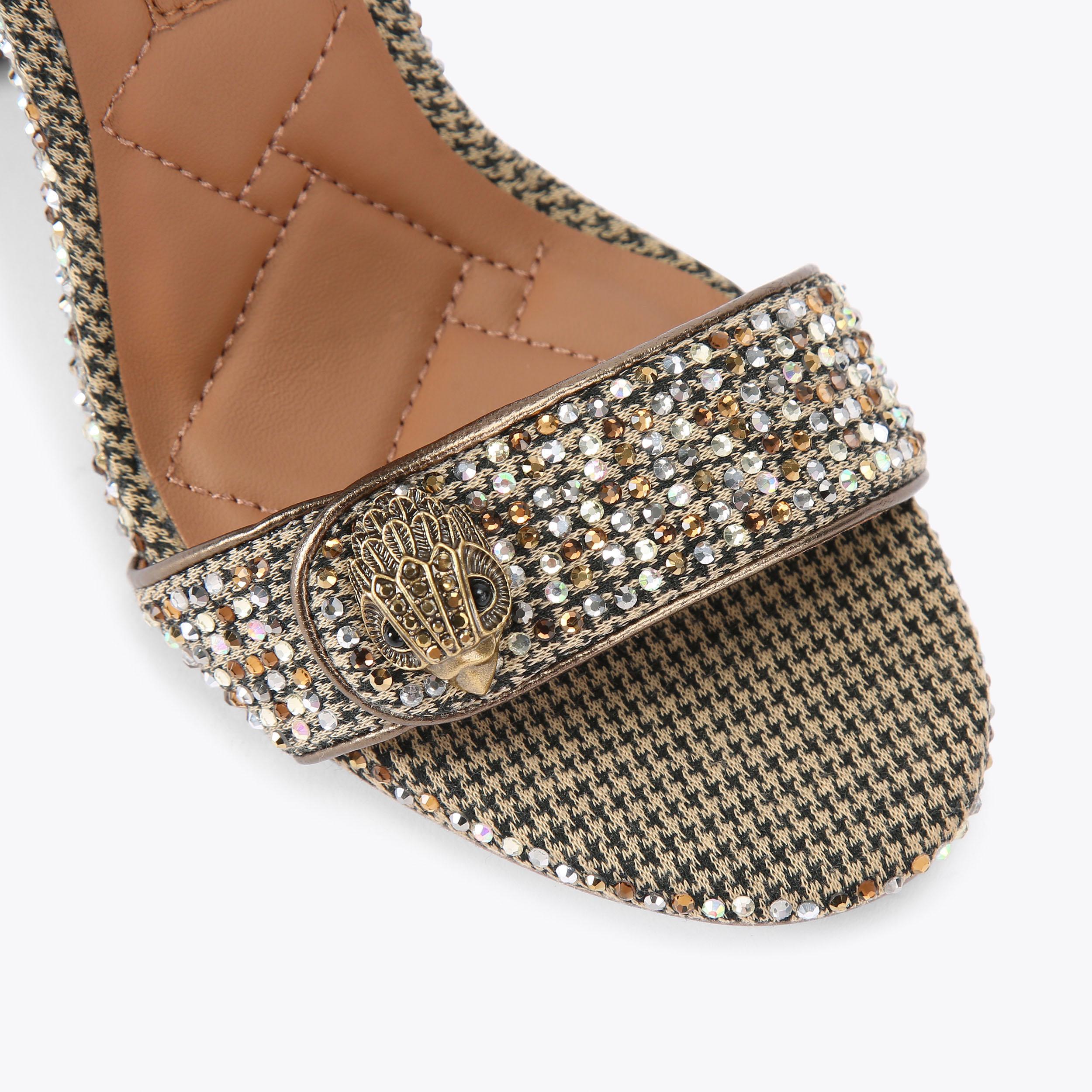Kensington Langley — Beige Houndstooth Heeled Sandal, view 5