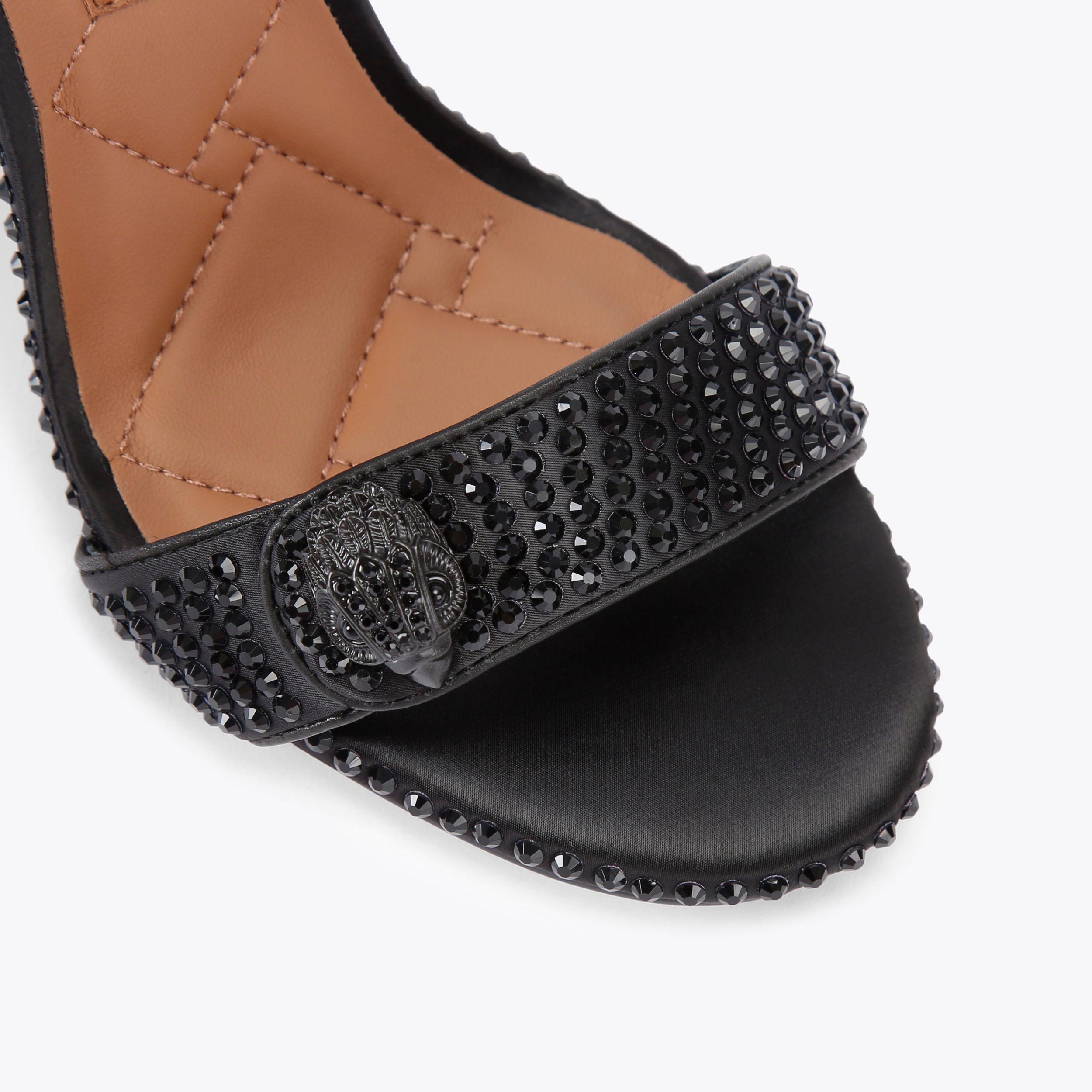 Kensington Langley — Black Crystal Satin Sandal, view 5