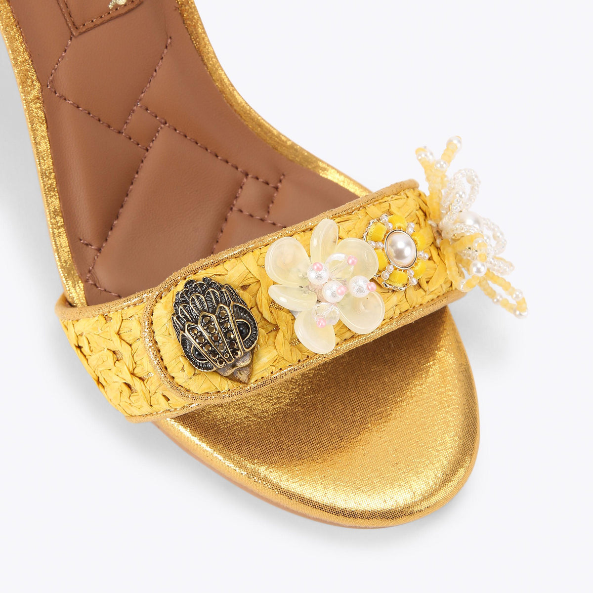 Kensington Langley — Yellow Metallic Raffia Sandal, view 5