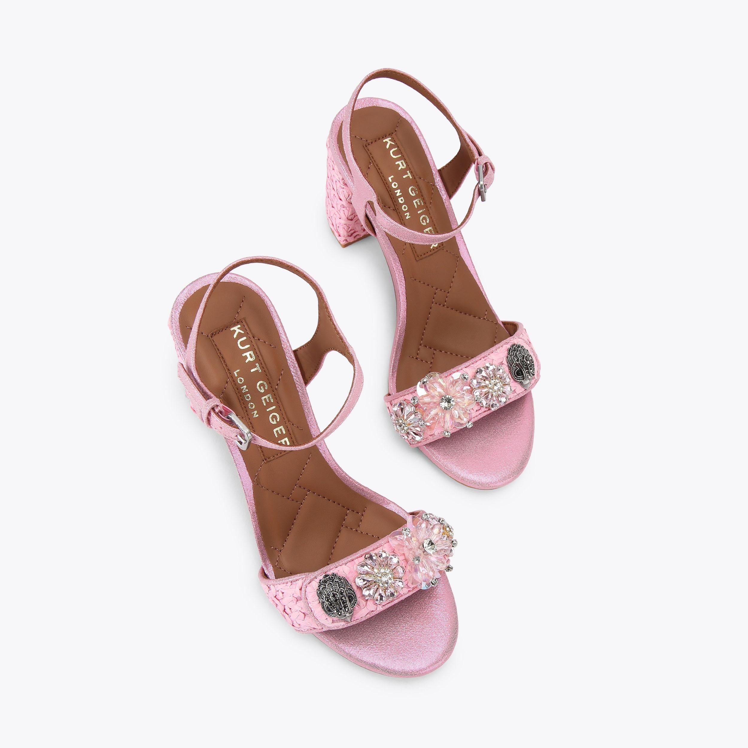 Kensington Langley — Pale Pink Raffia Sandal, view 4