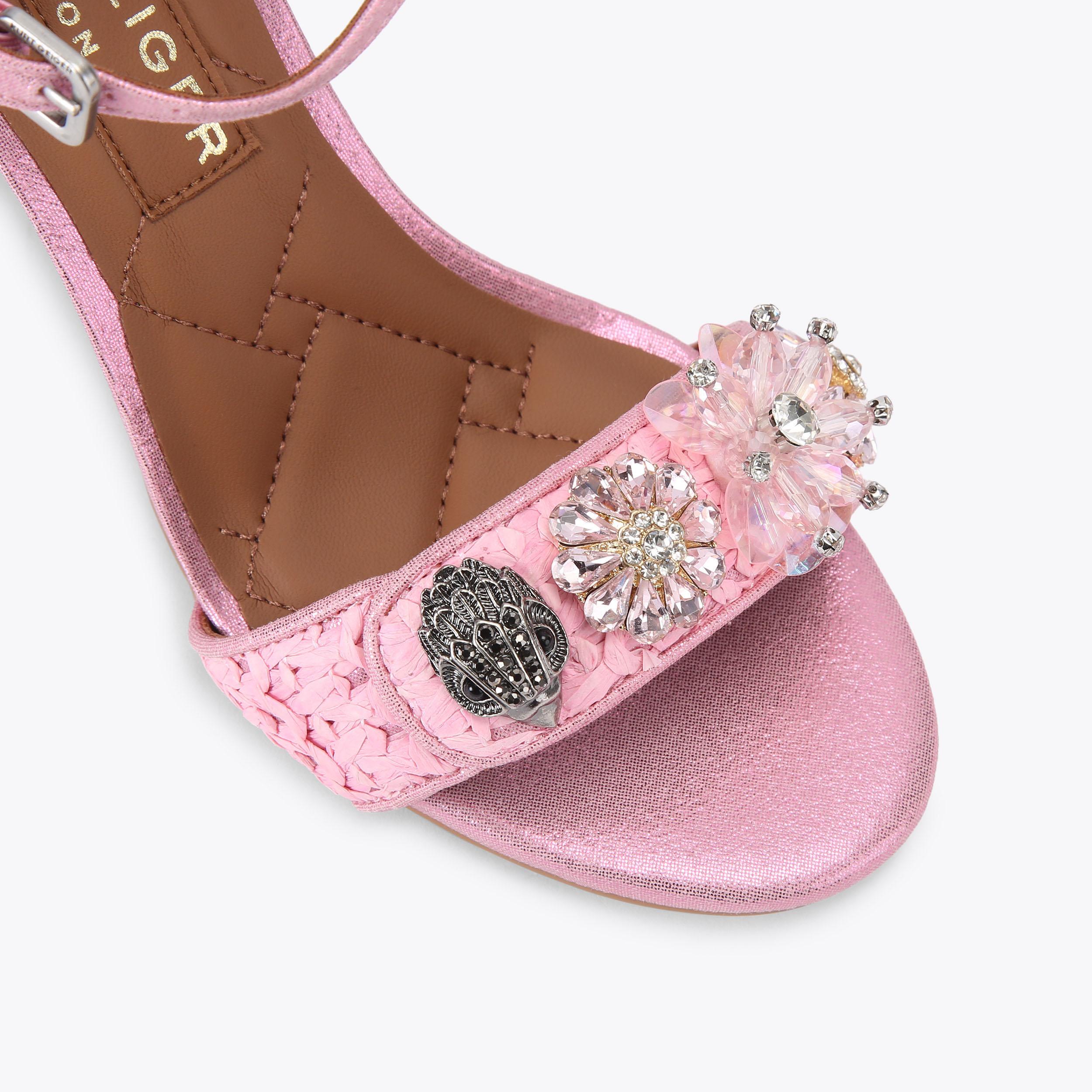 Kensington Langley — Pale Pink Raffia Sandal, view 5