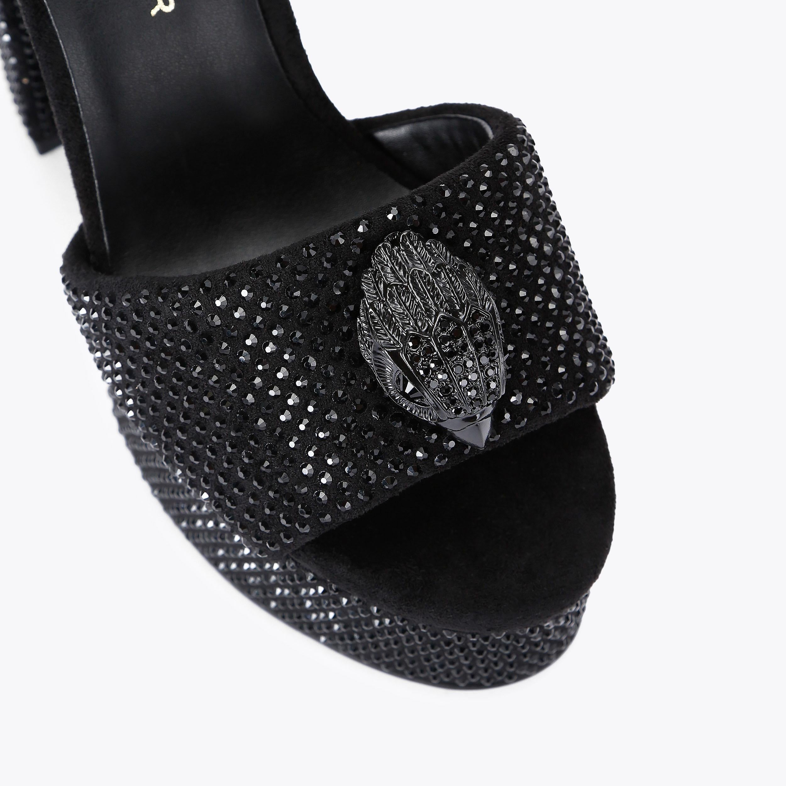 Kensington Platform — Black Crystal Sandal, view 5