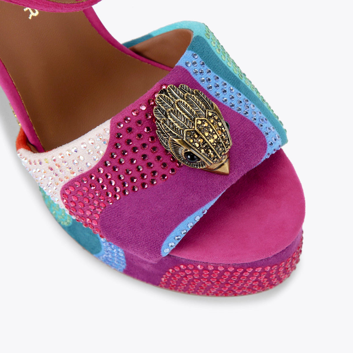 Kensington Platform — Multicolour Swirl Crystal Sandal, view 5