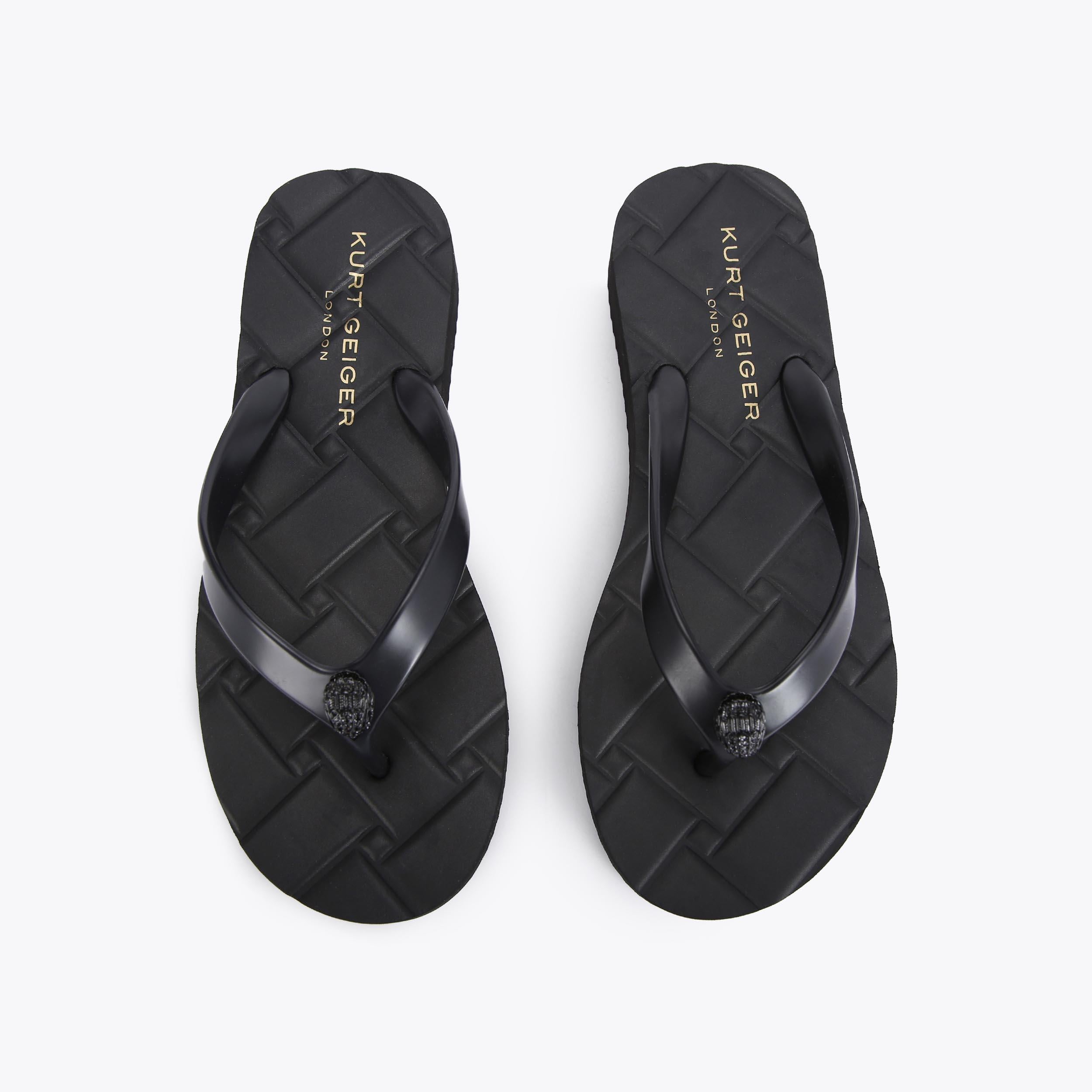 Kensington Quilted — Black Textile Flip Flop, view 1