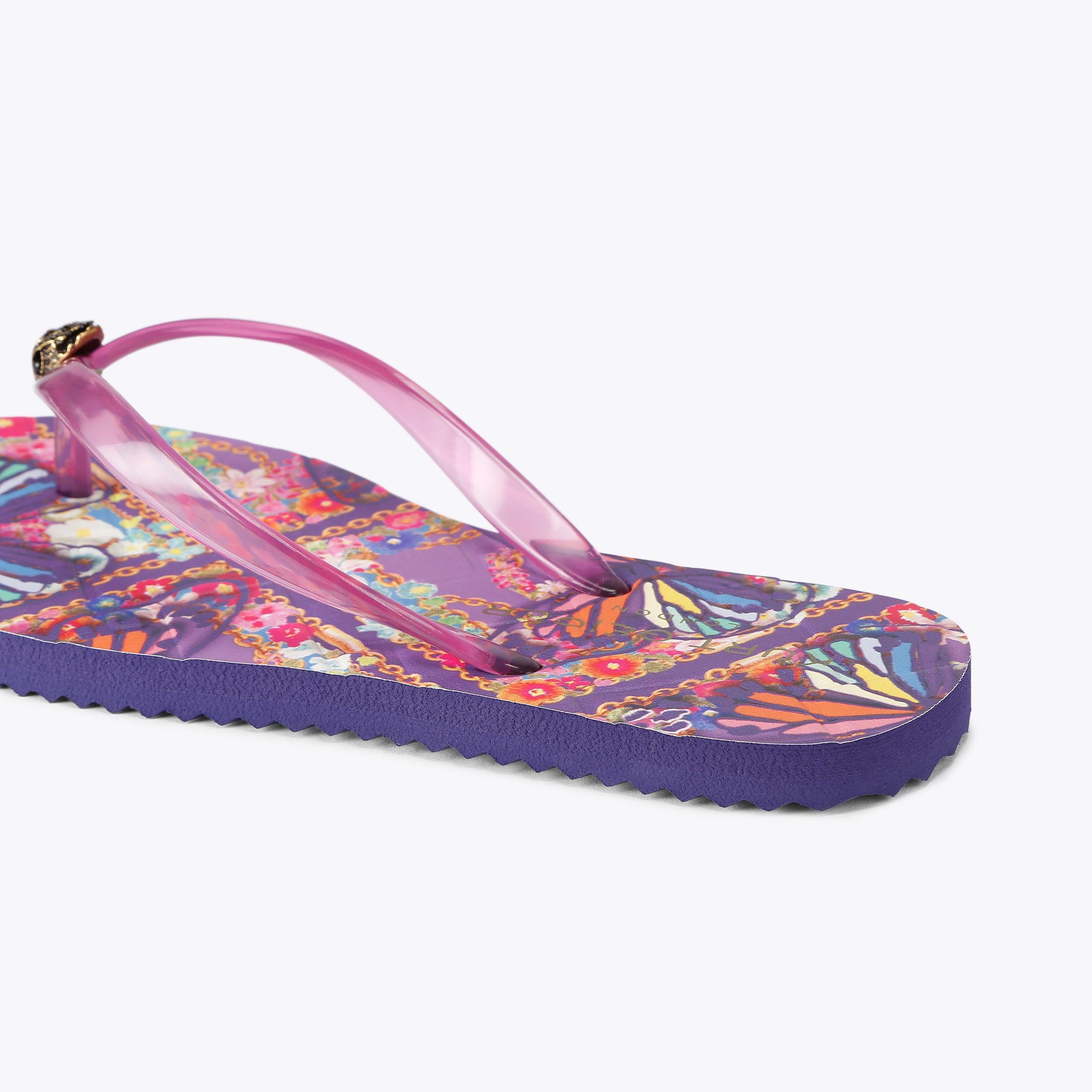 Kensington — Pink Butterfly Print Flip Flop, detail