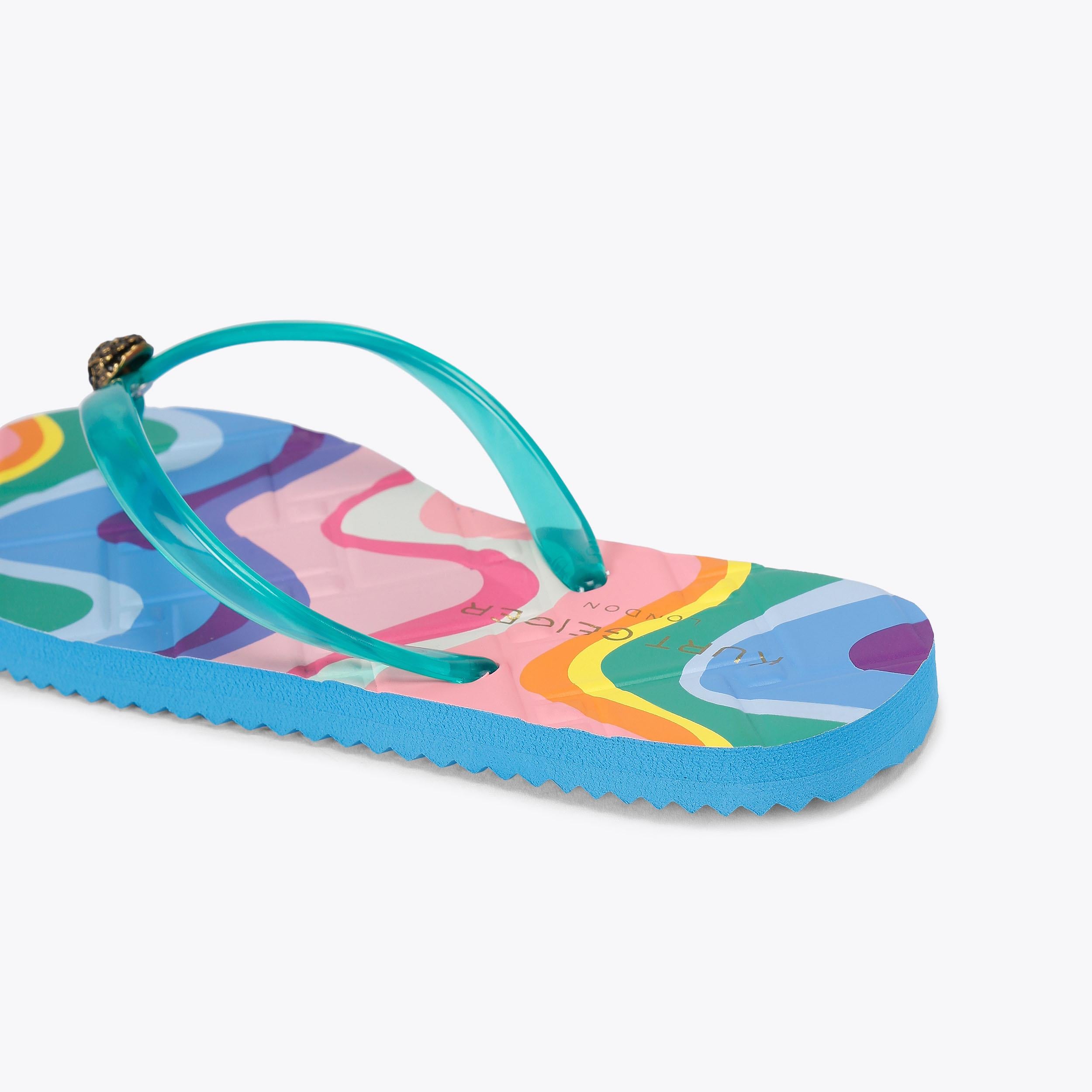 Kensington — Green Flip Flop Sandal, detail