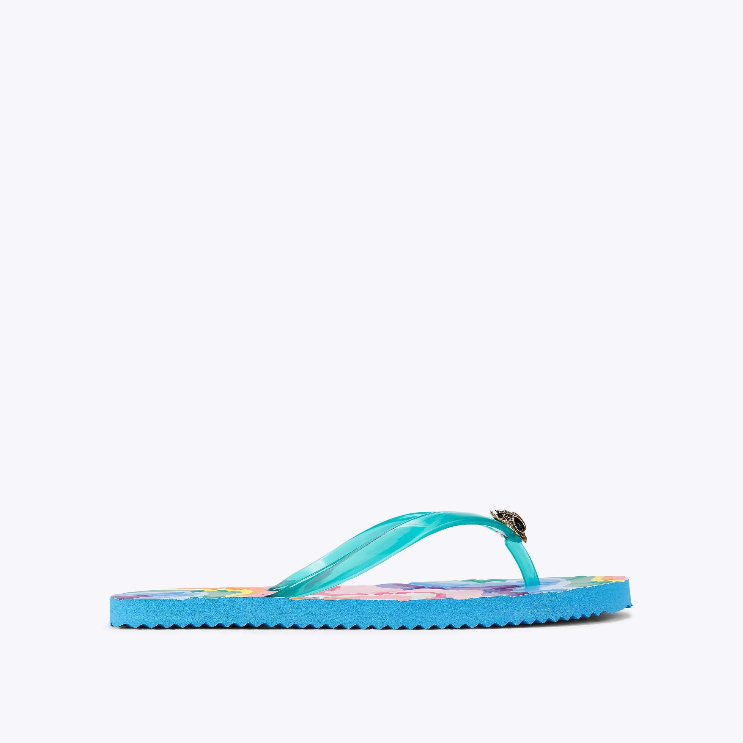 Kensington — Green Flip Flop Sandal, side profile