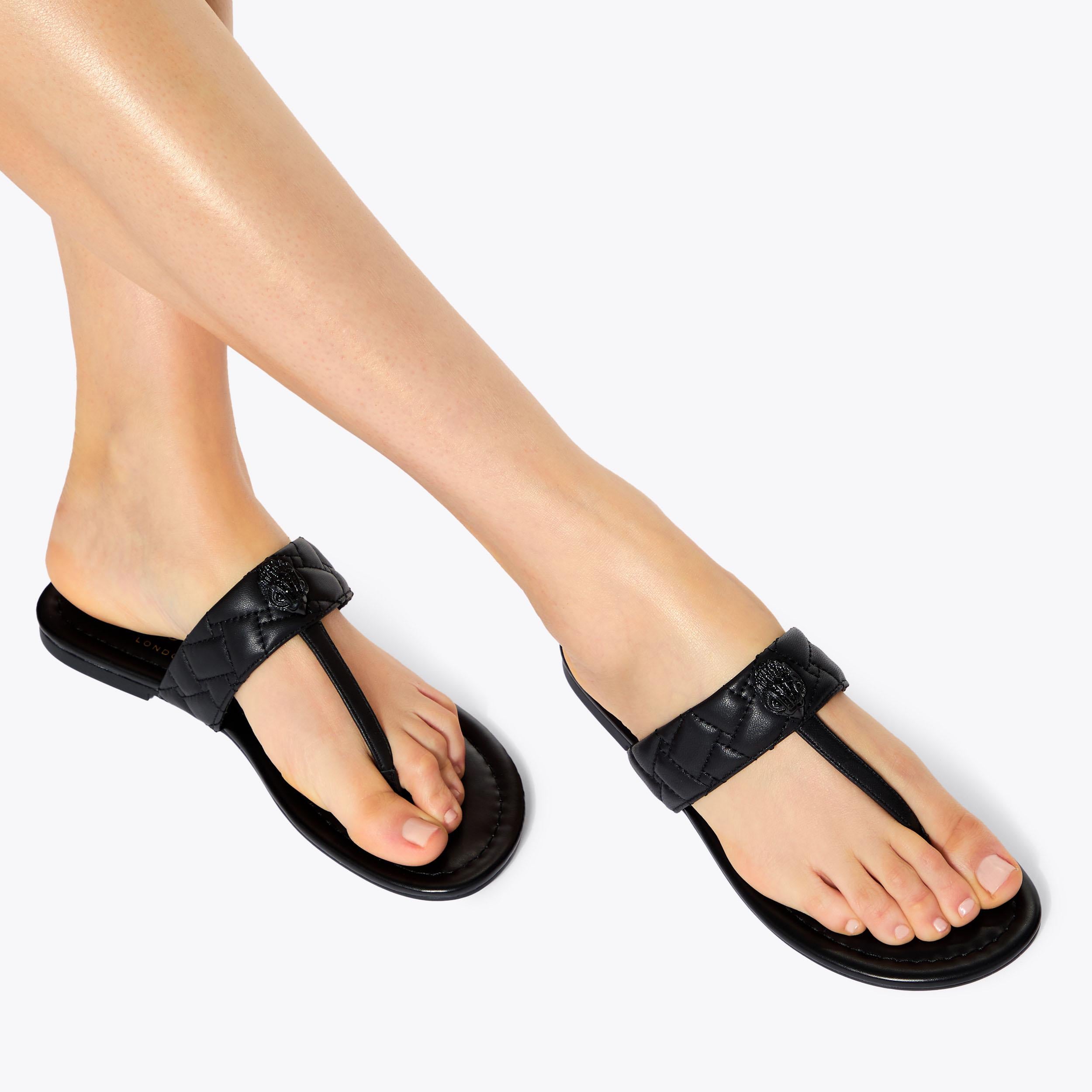 Kensington T-bar Drench — Black Crystal Sandal, worn on foot