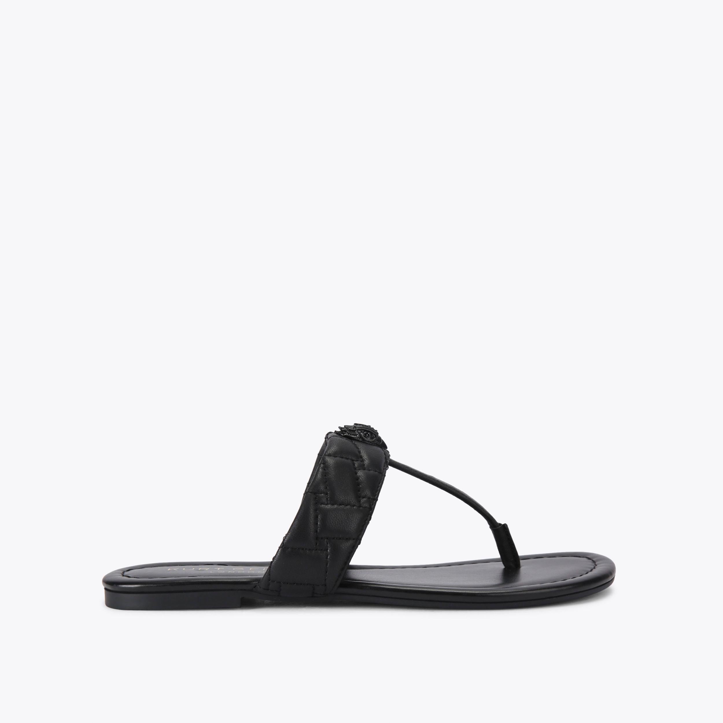 Kensington T-bar Drench — Black Crystal Sandal, side profile