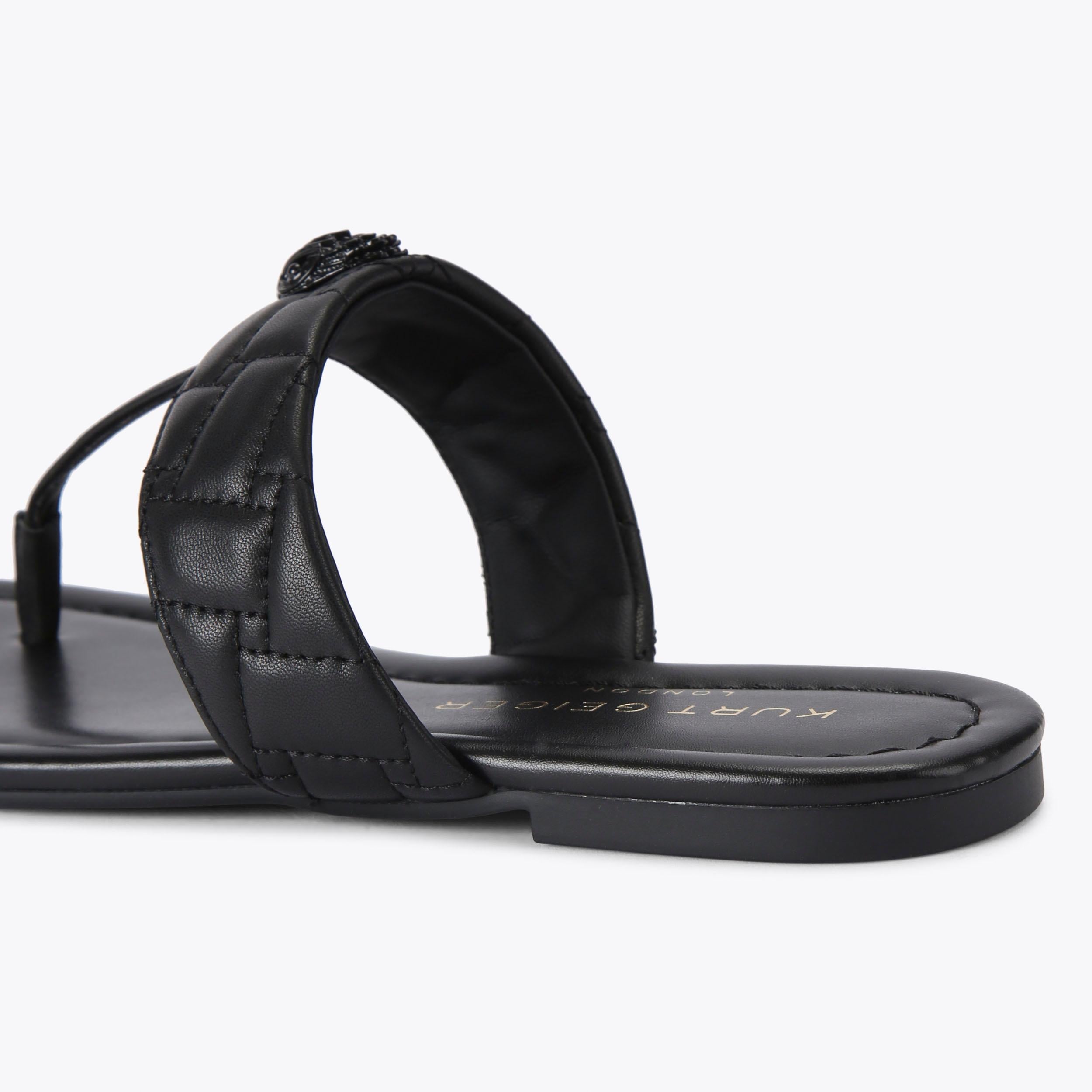 Kensington T-bar Drench — Black Crystal Sandal, detail