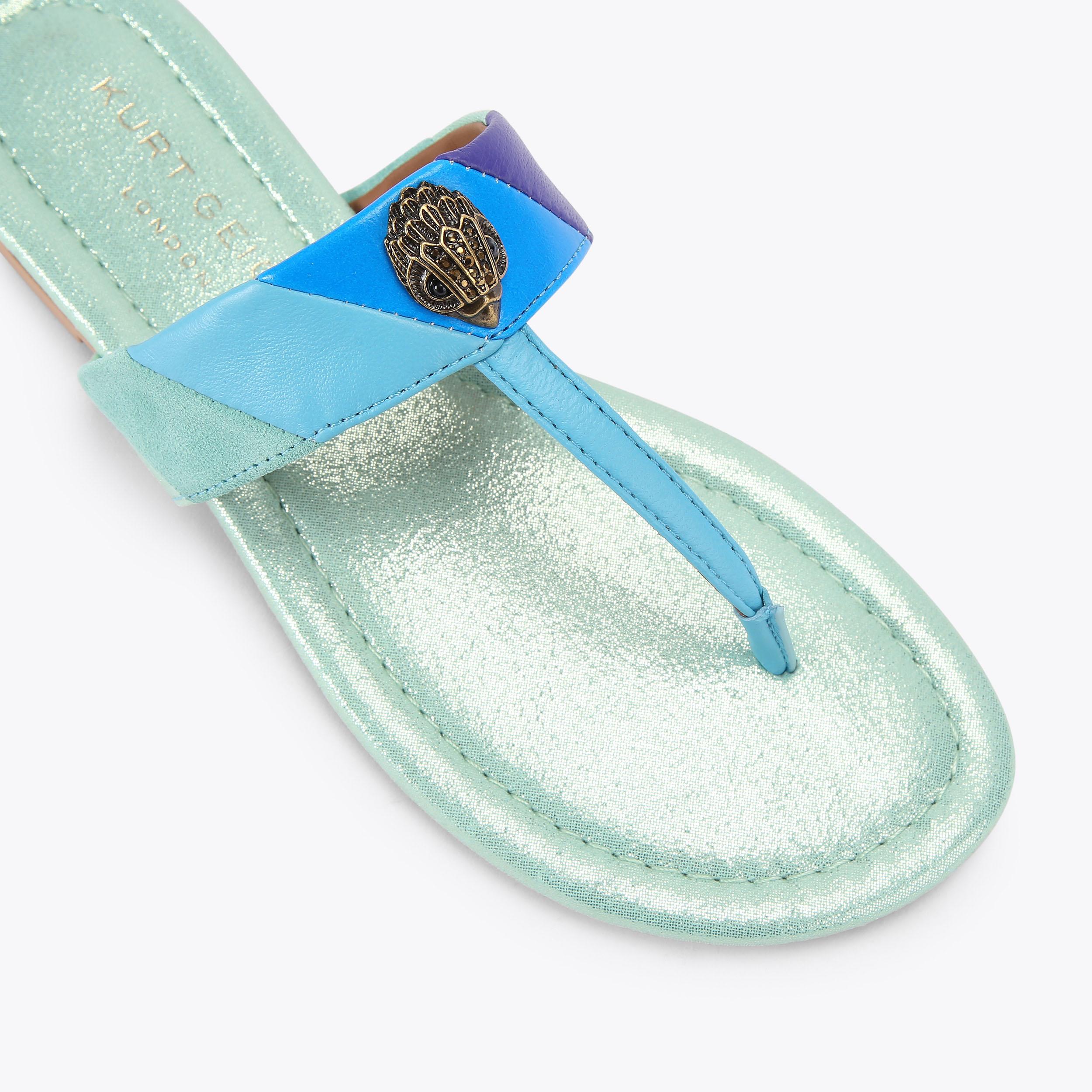 Kensington T-Bar — Blue Leather Sandal, view 5