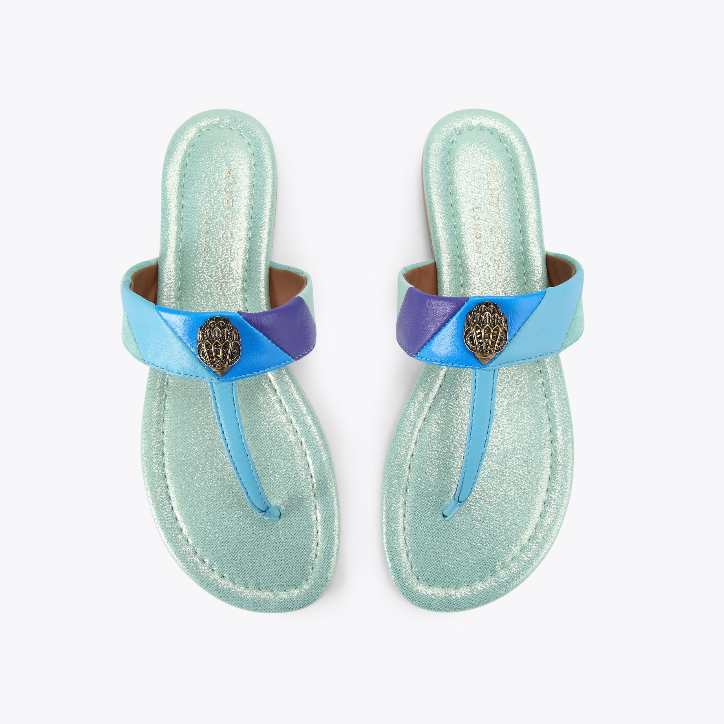 Kensington T-Bar — Blue Leather Sandal, view 4