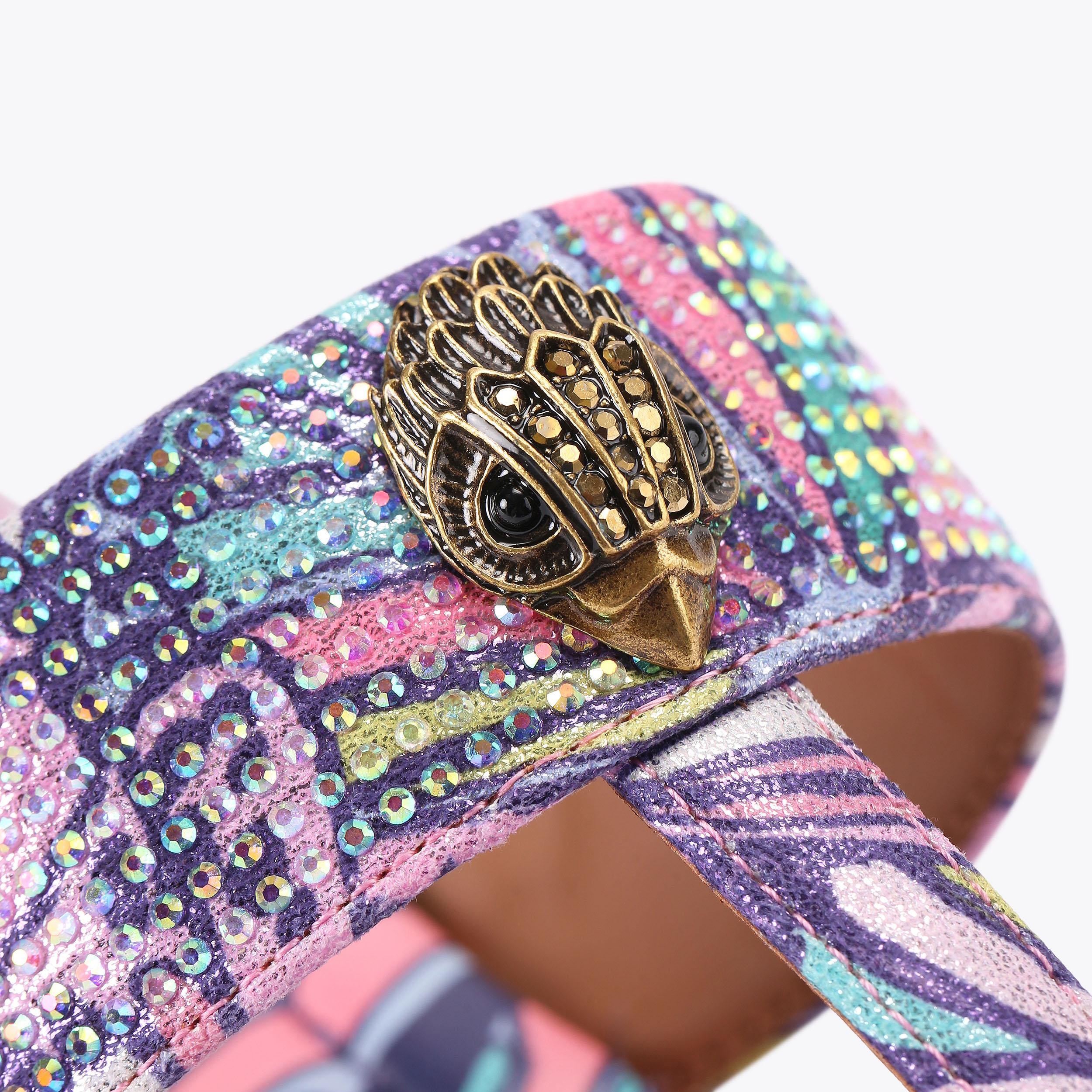 Kensington T-Bar — Lilac Butterfly Print Sandal, view 6