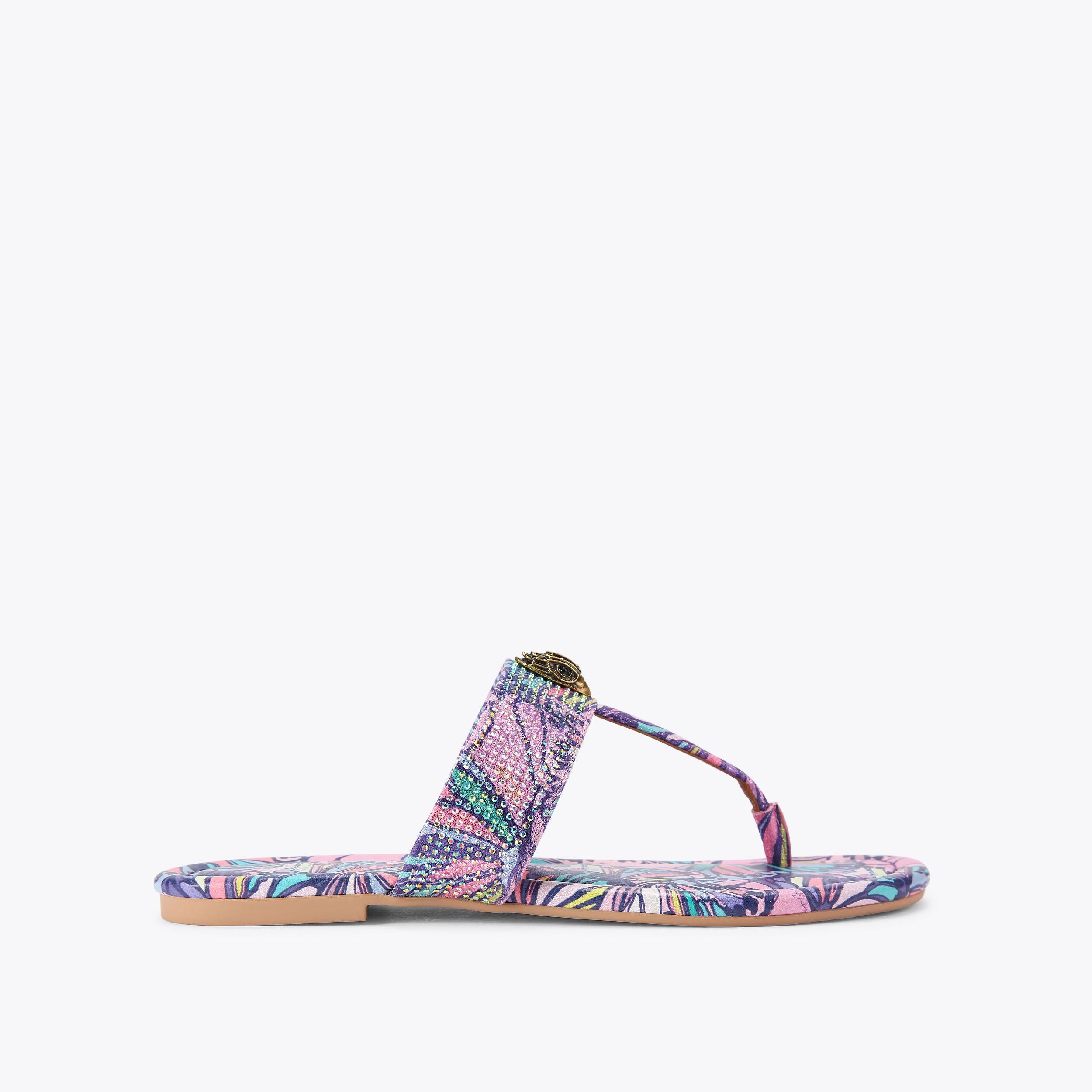 Kensington T-Bar — Lilac Butterfly Print Sandal, side profile