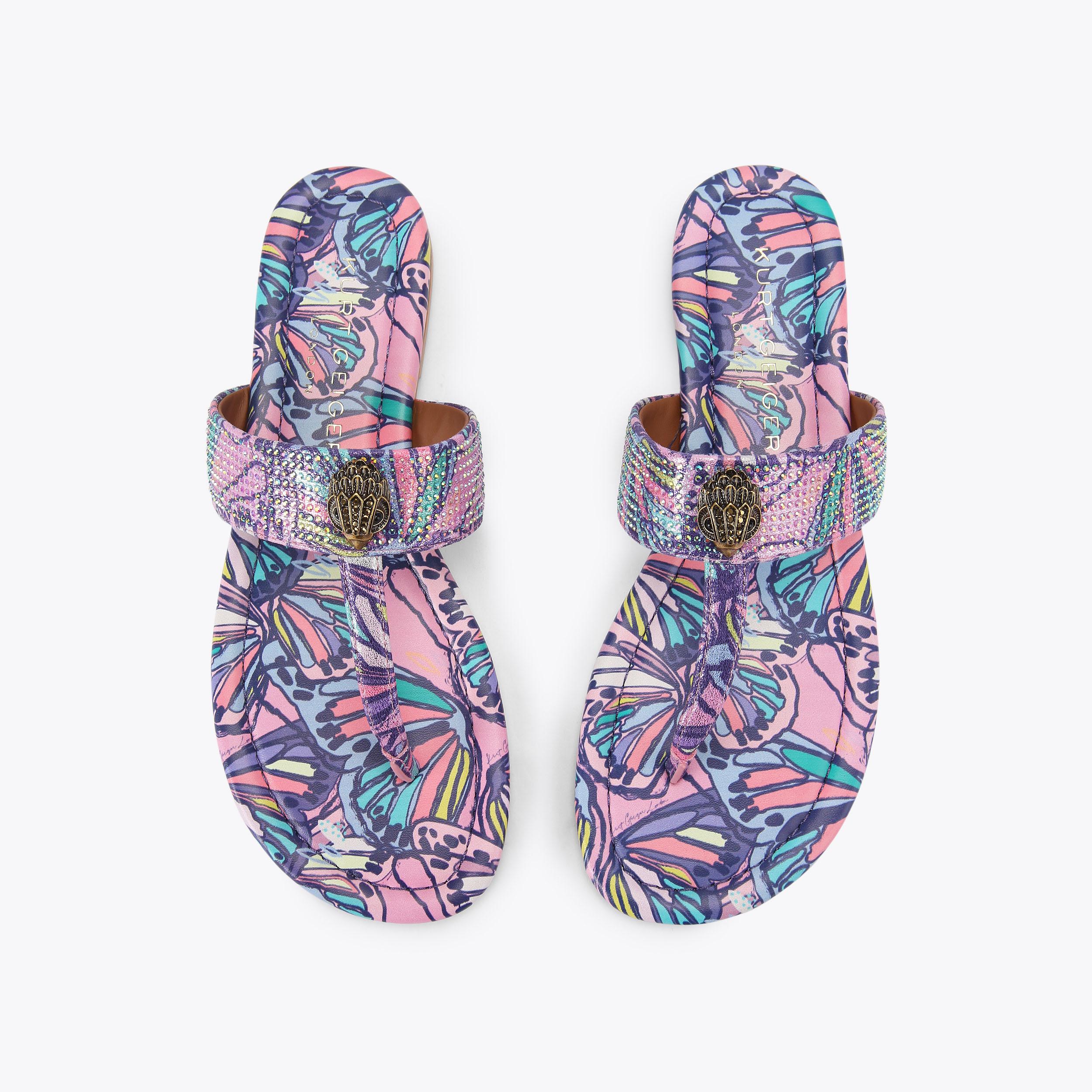 Kensington T-Bar — Lilac Butterfly Print Sandal, view 4