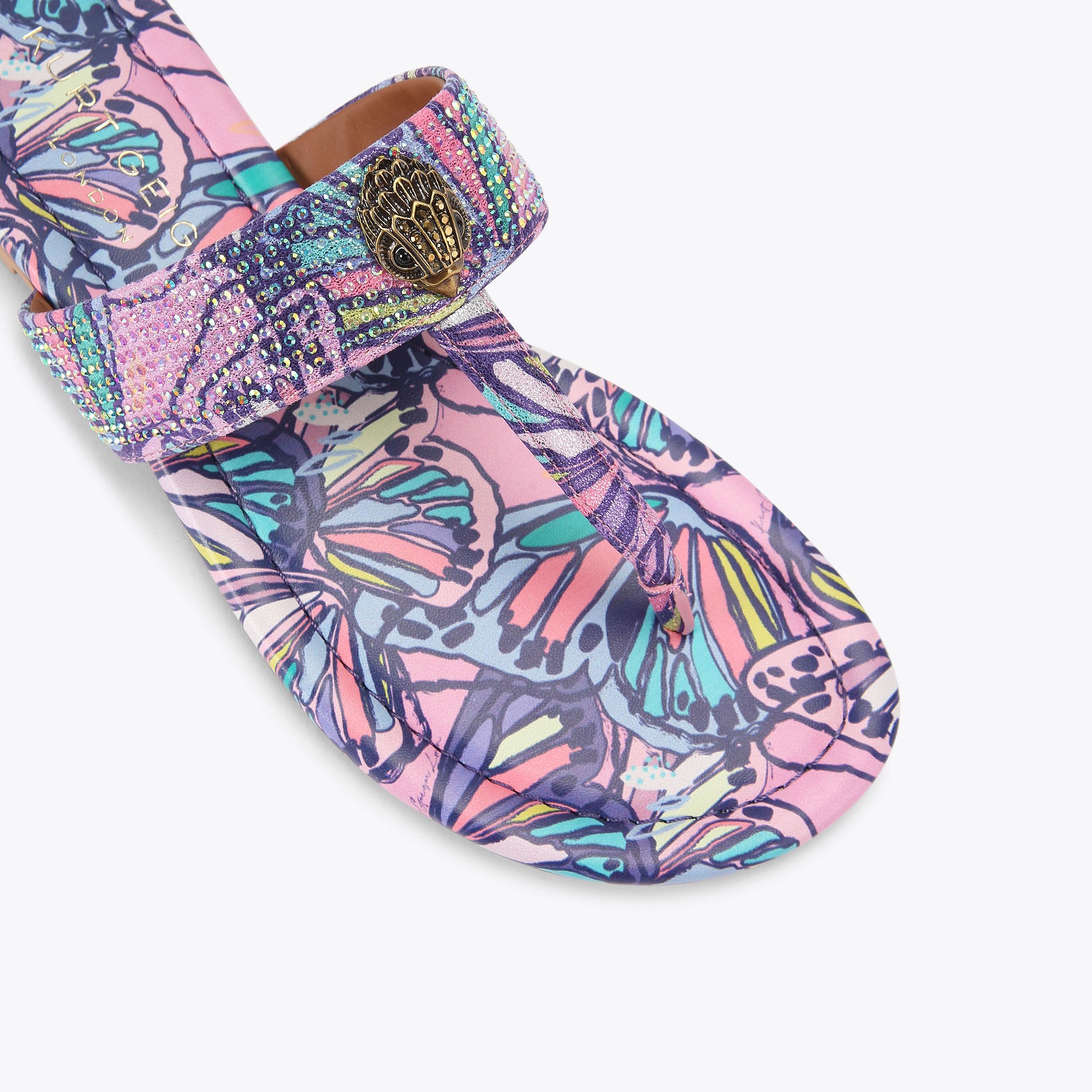 Kensington T-Bar — Lilac Butterfly Print Sandal, view 5