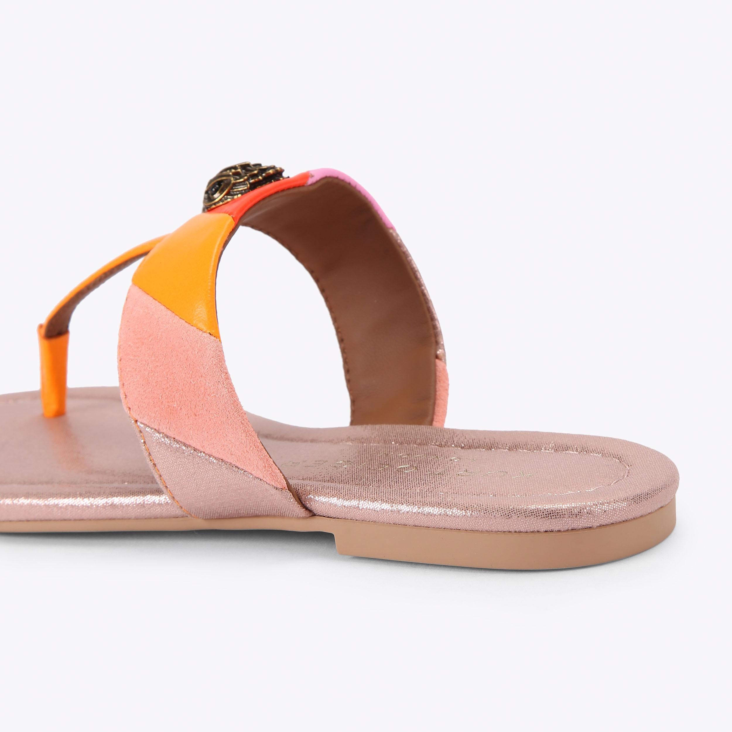 Kensington T-Bar — Pink Combination Leather Sandal, detail
