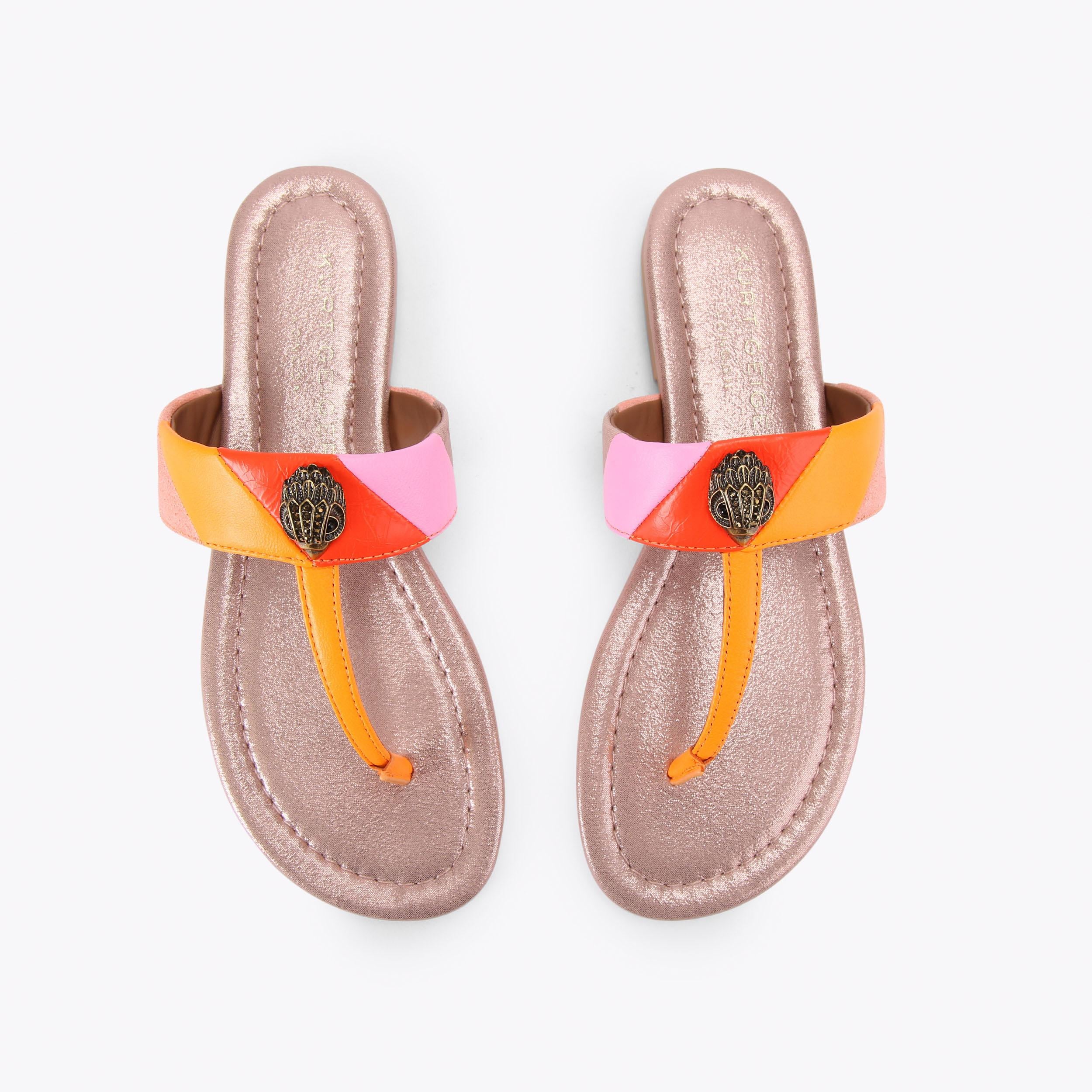 Kensington T-Bar — Pink Combination Leather Sandal, view 3