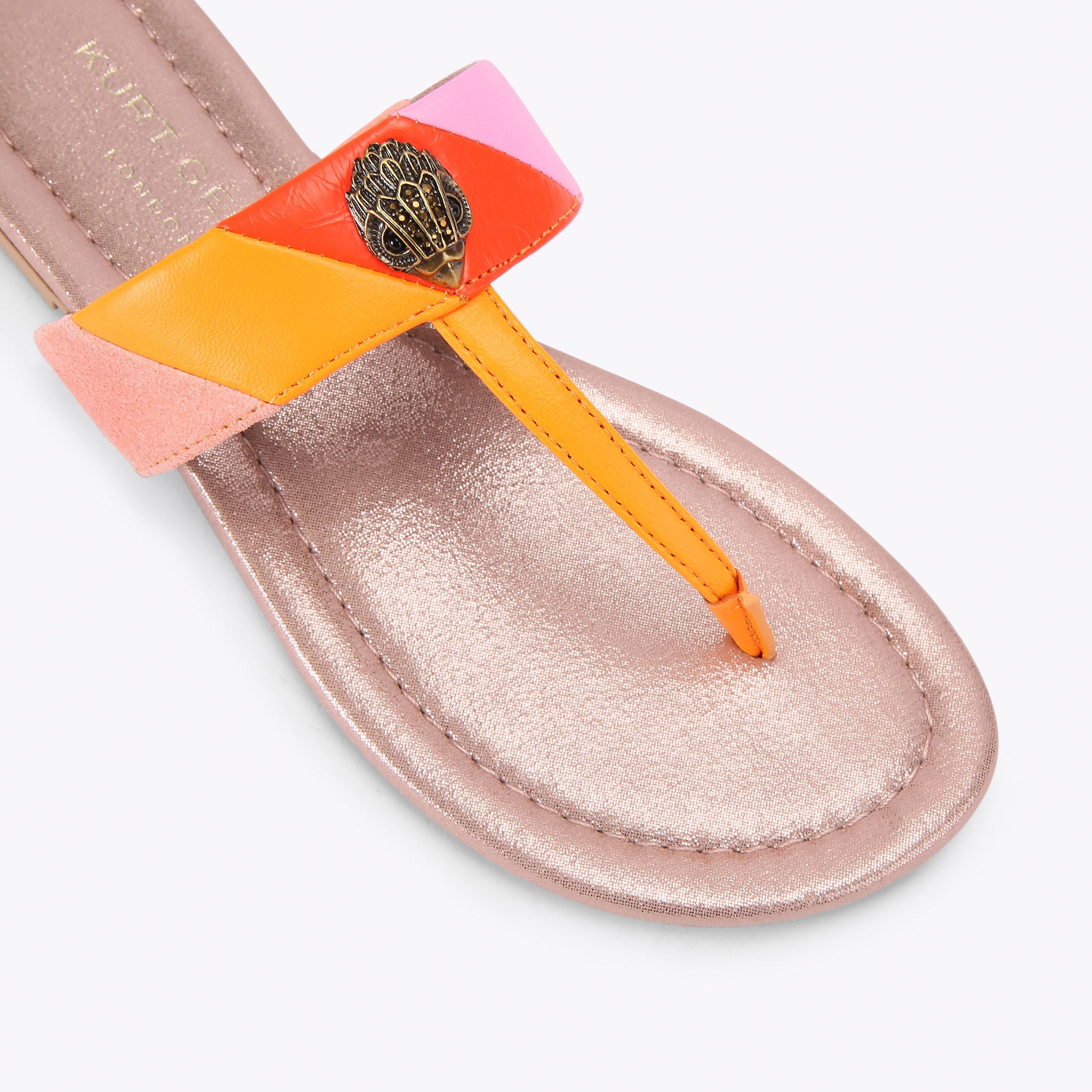 Kensington T-Bar — Pink Combination Leather Sandal, view 5