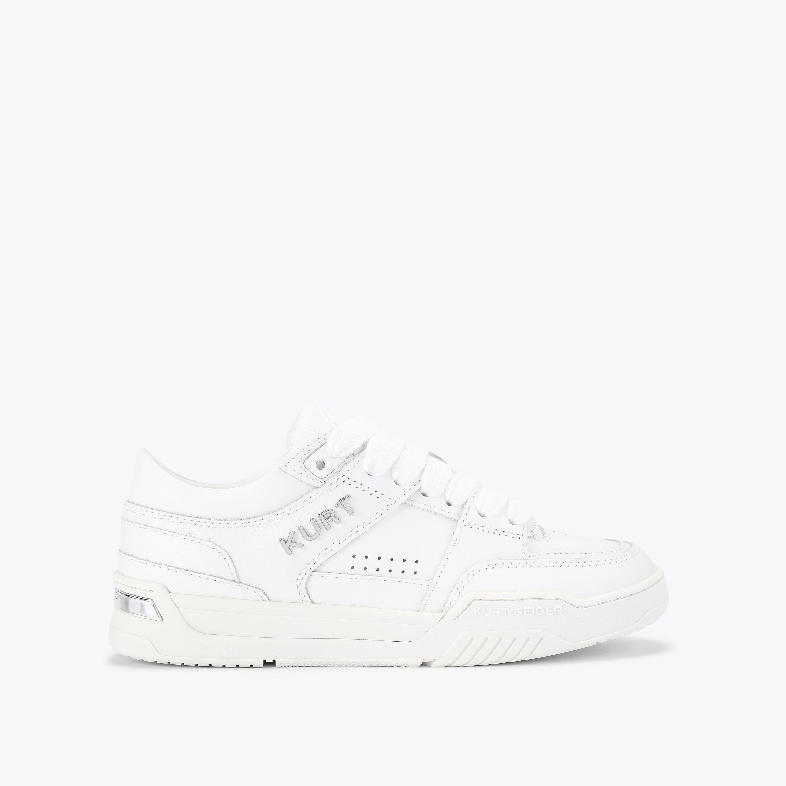 Hatton — White Leather Sneaker, side profile