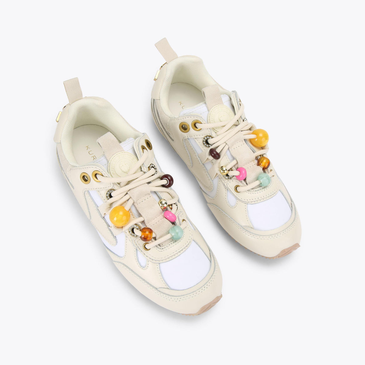Kurt Bead Slim Runner — Bone Leather Sneaker, view 1