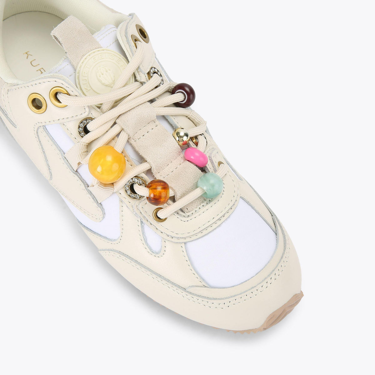 Kurt Bead Slim Runner — Bone Leather Sneaker, view 5