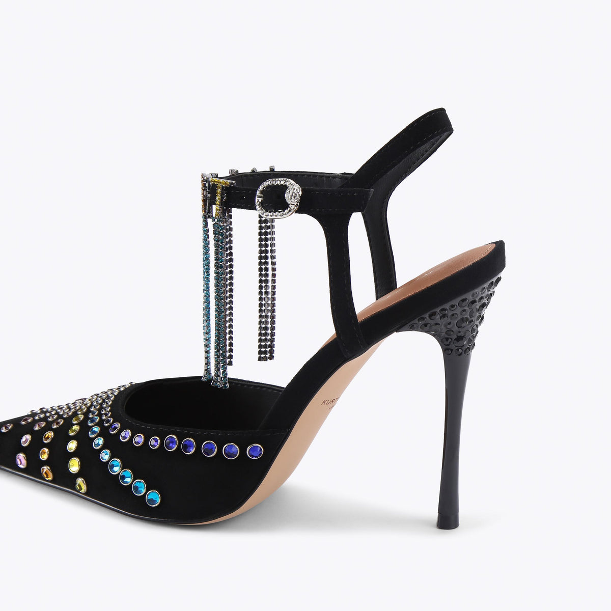 Kurt Crystal Point — Black Crystal Point-Toe Heel, detail