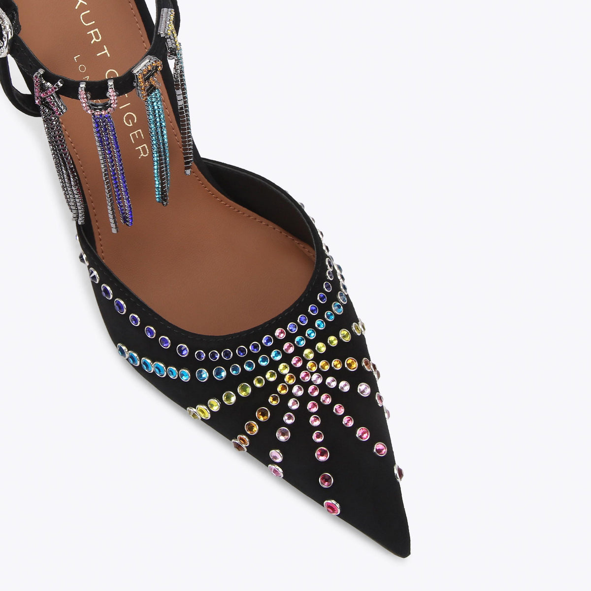 Kurt Crystal Point — Black Crystal Point-Toe Heel, view 5