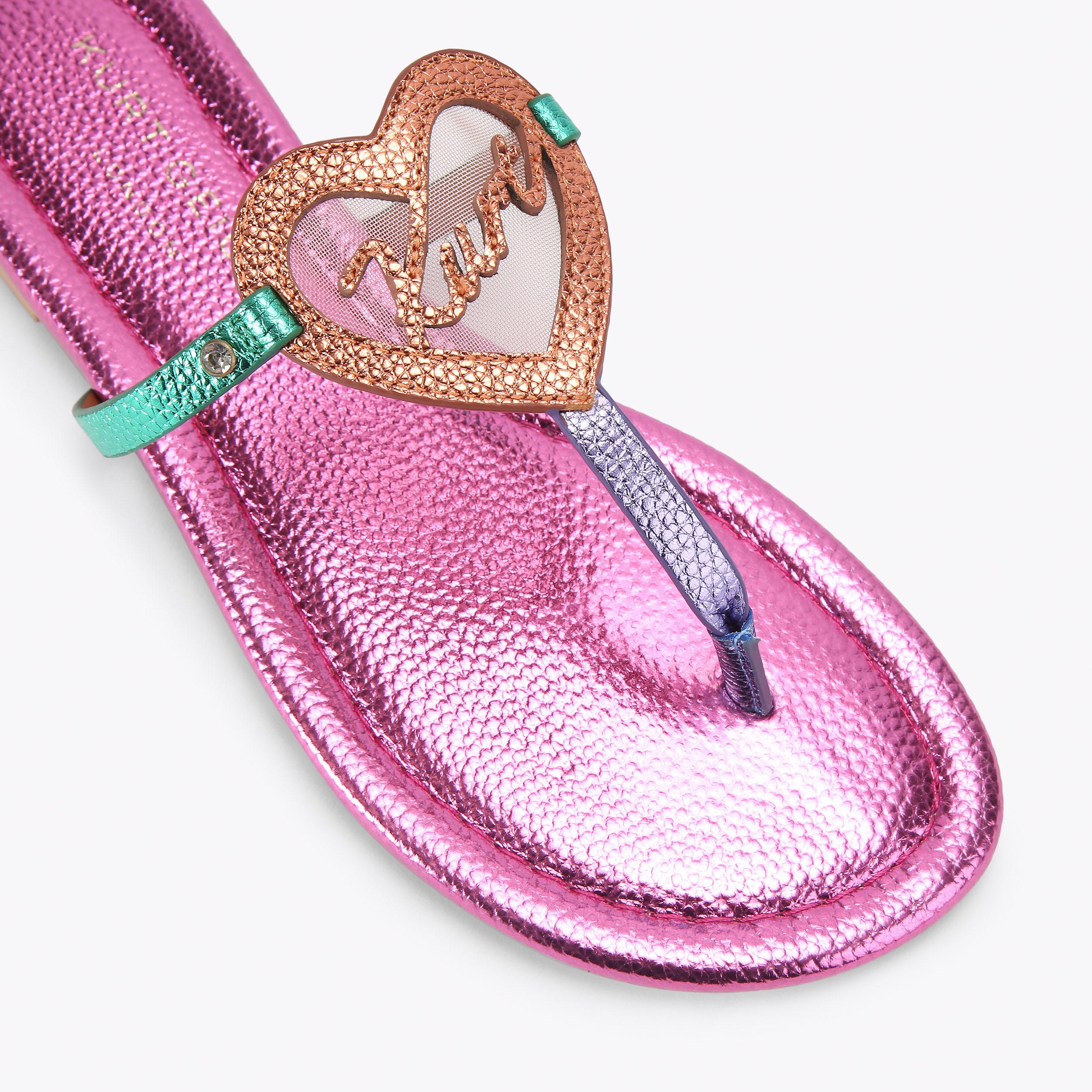 Kurt Heart T-Bar — Multi-Colour Flat Sandal, view 5