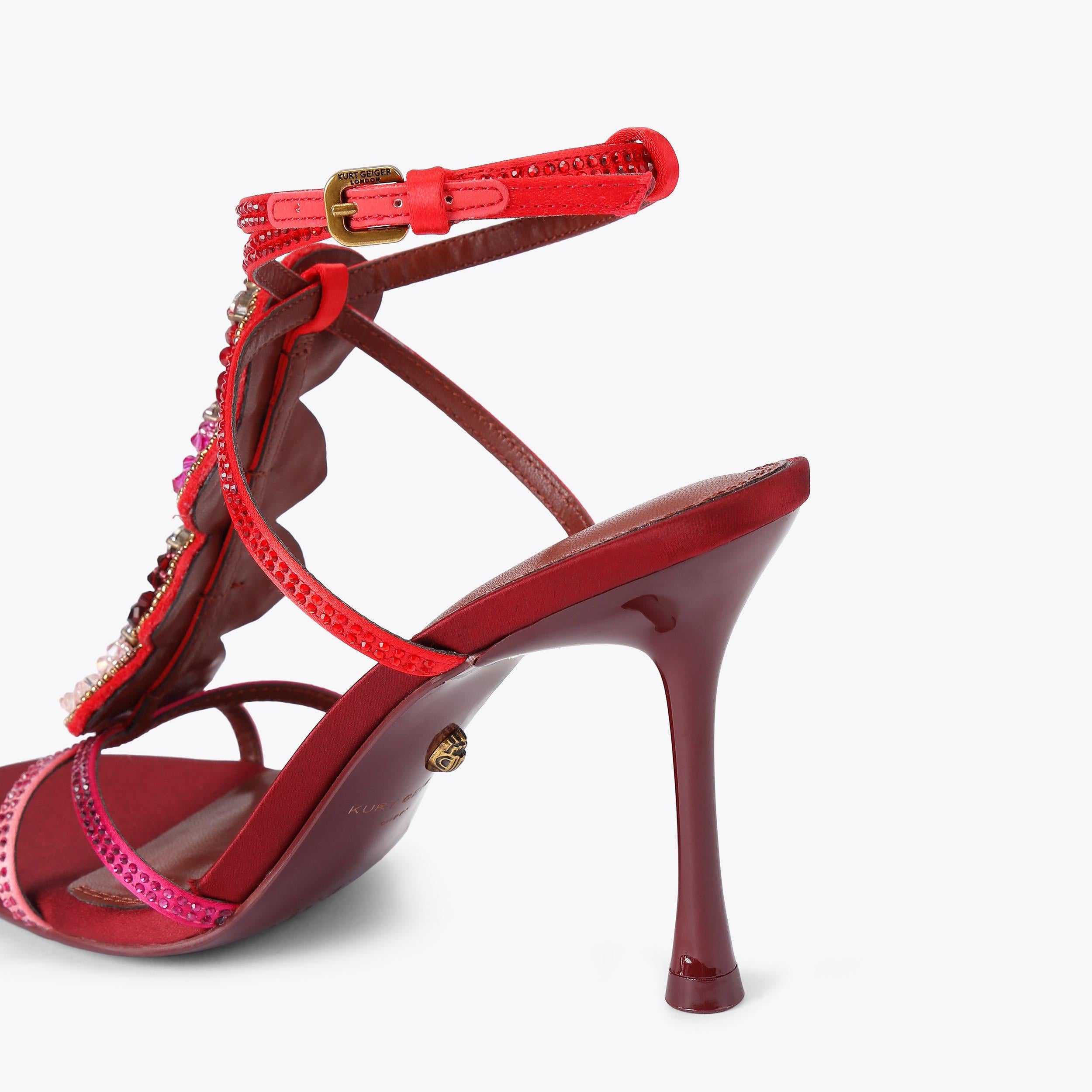 Kurt Kiss — Red and Pink Fabric Sandal, detail