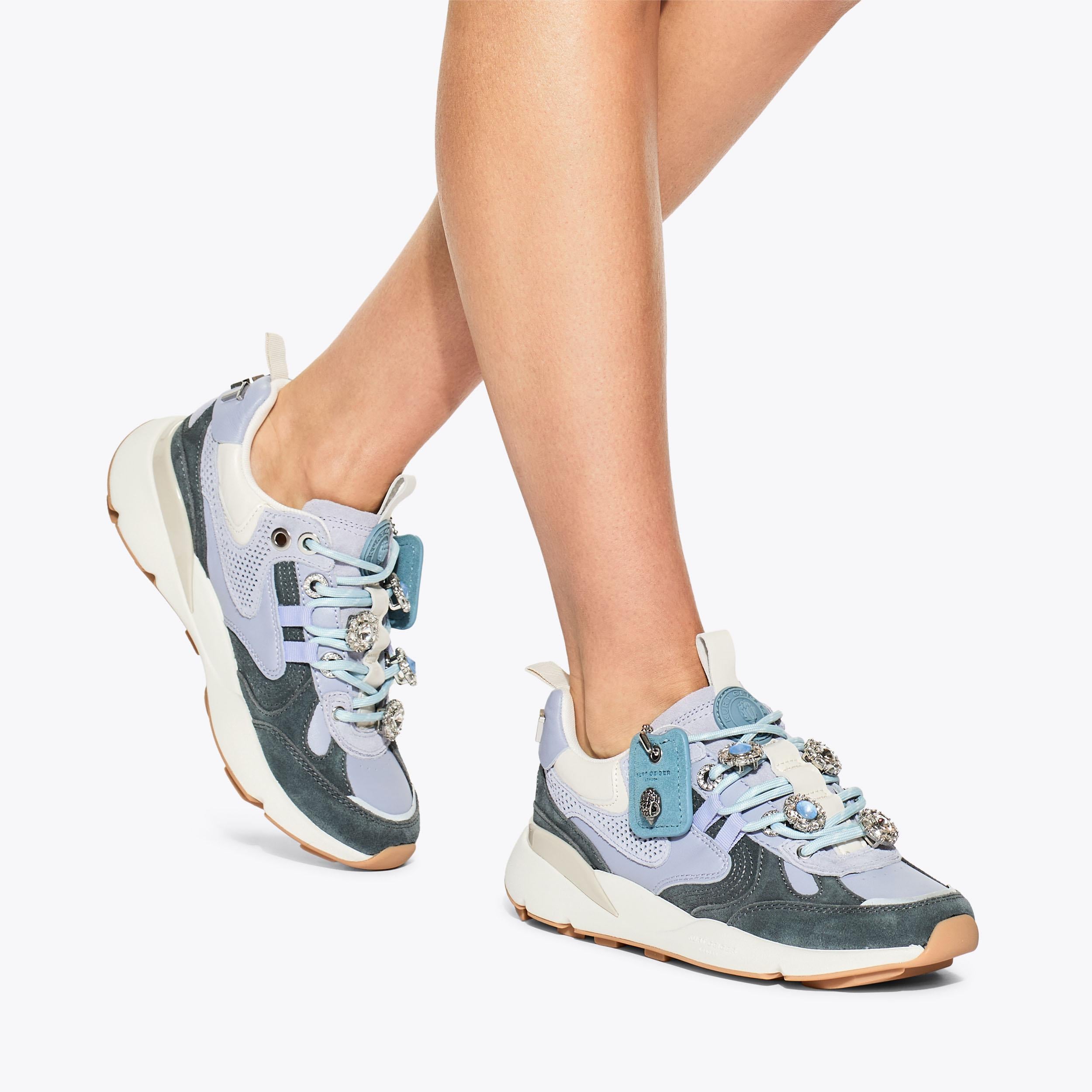 Kurt Runner — Lilac Multi Panel Sneaker, worn on foot