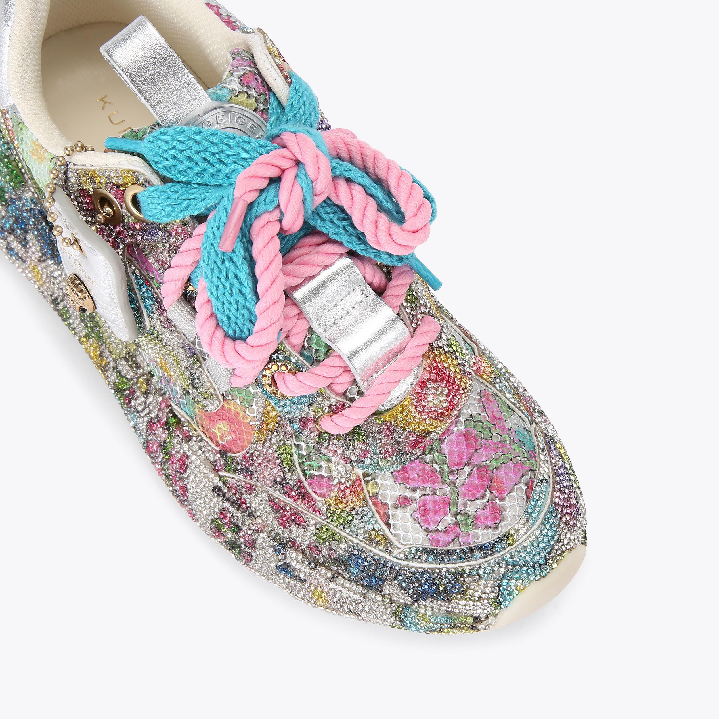 Kurt Runner — Multi Floral Sequin Sneaker, view 5