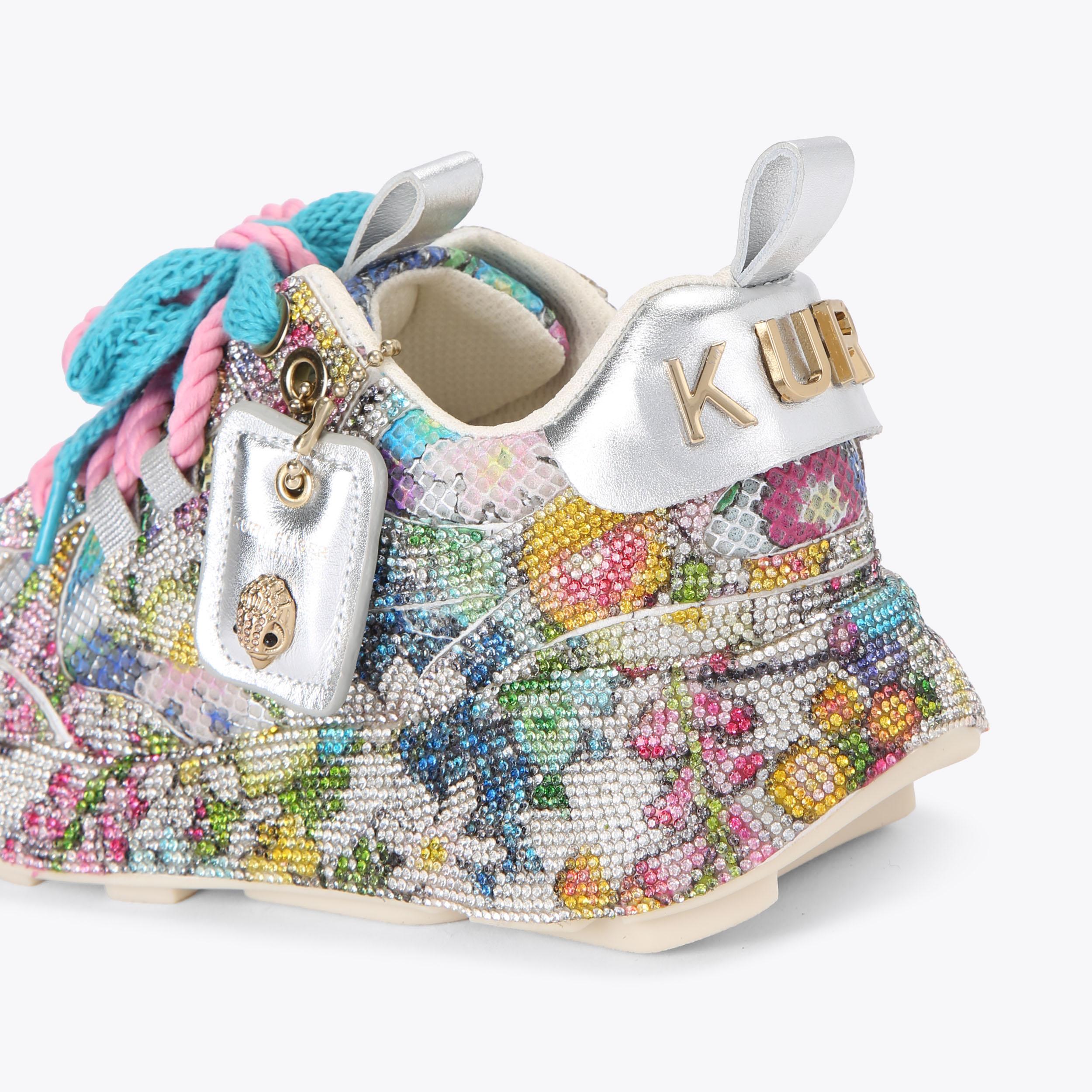 Kurt Runner — Multi Floral Sequin Sneaker, detail