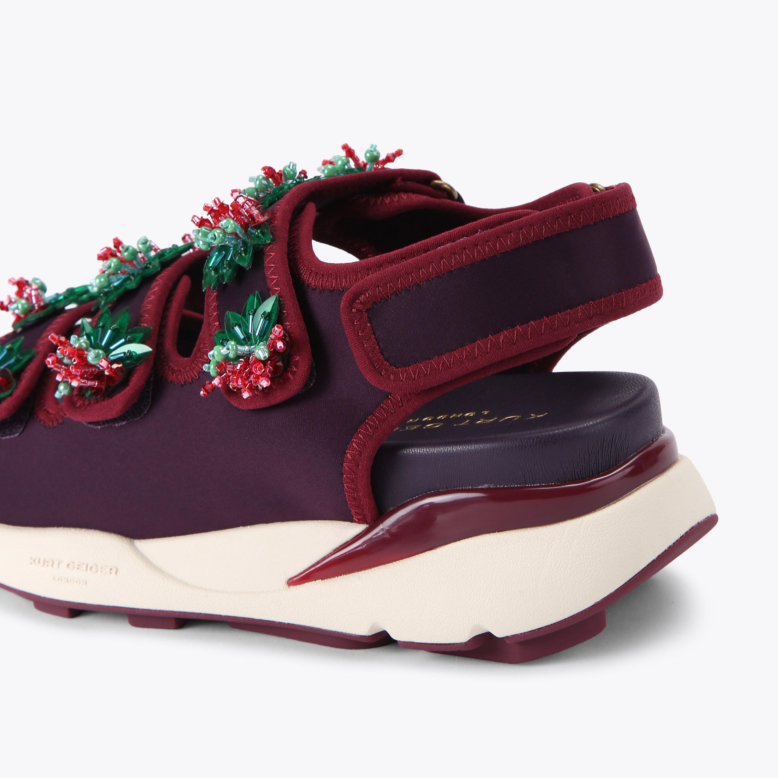 Kurt Runner Sandal — Wine Fabric Sandal, detail