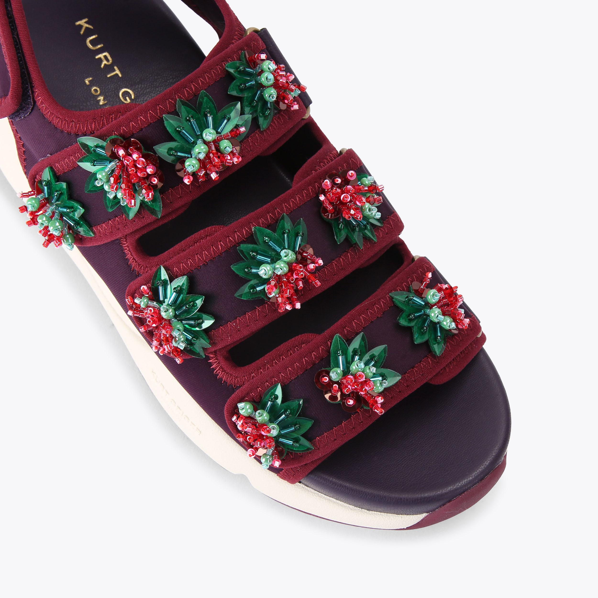 Kurt Runner Sandal — Wine Fabric Sandal, view 5