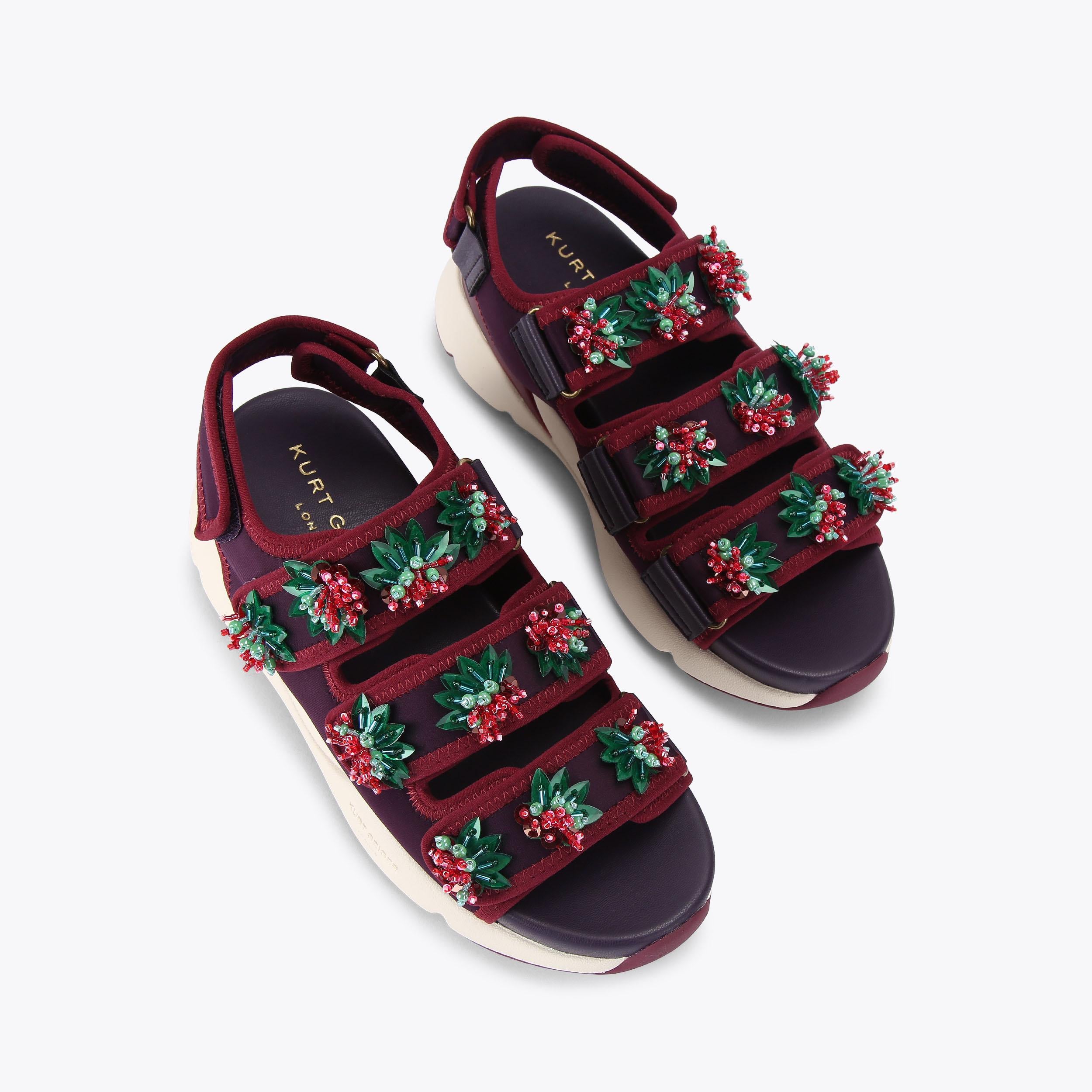 Kurt Runner Sandal — Wine Fabric Sandal, view 4