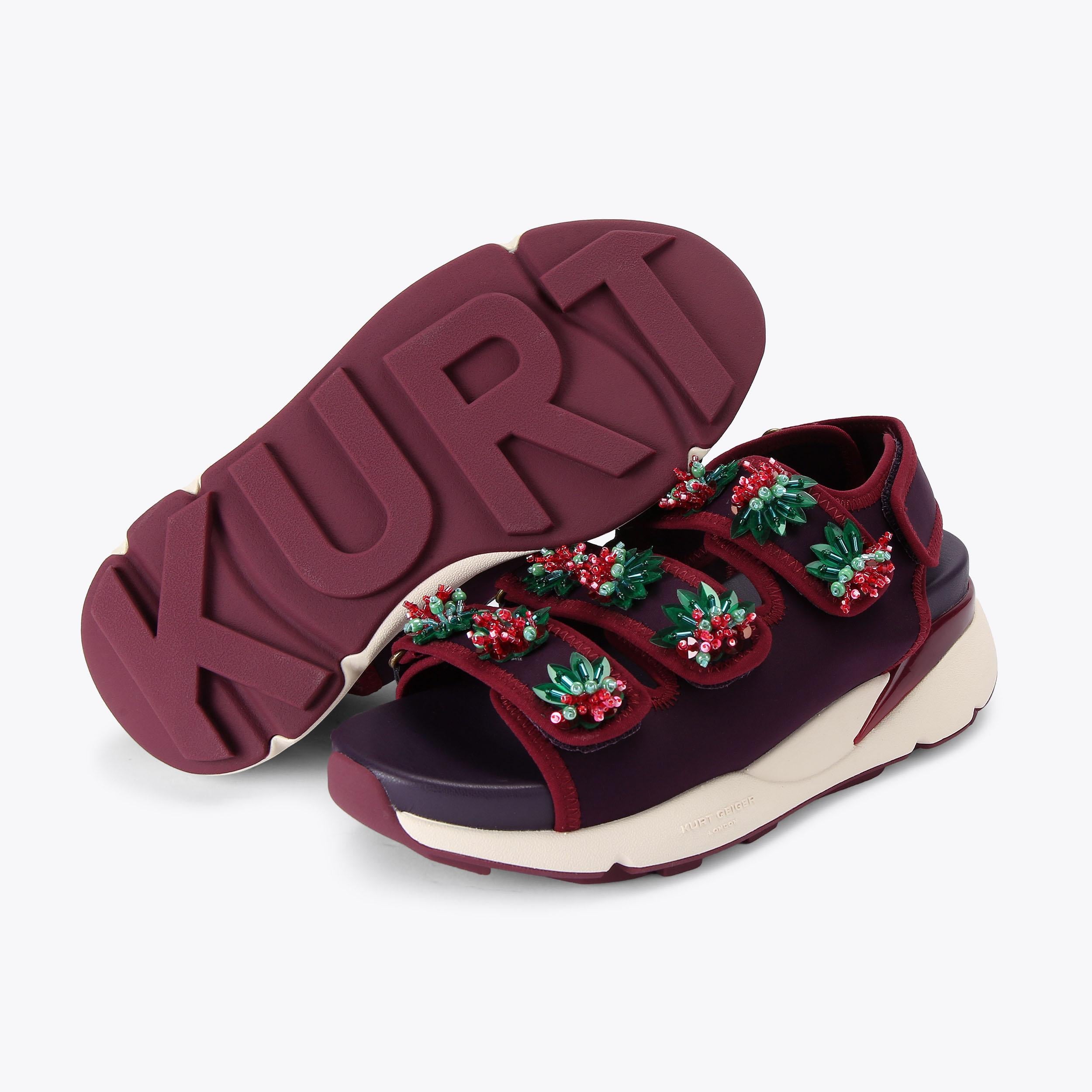 Kurt Runner Sandal — Wine Fabric Sandal, view 6