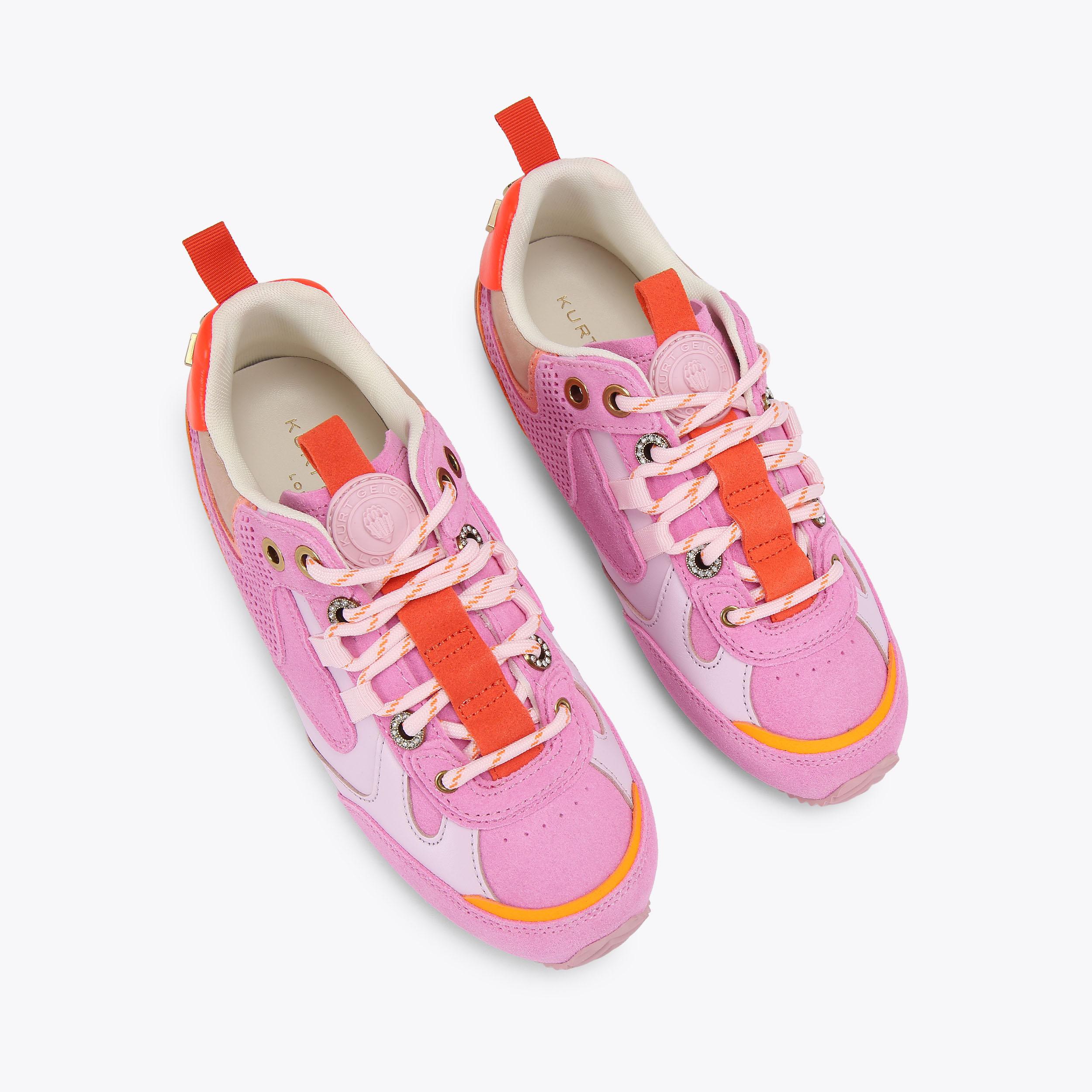 Kurt Slim Runner — Pink Combination Suede Sneaker, view 4