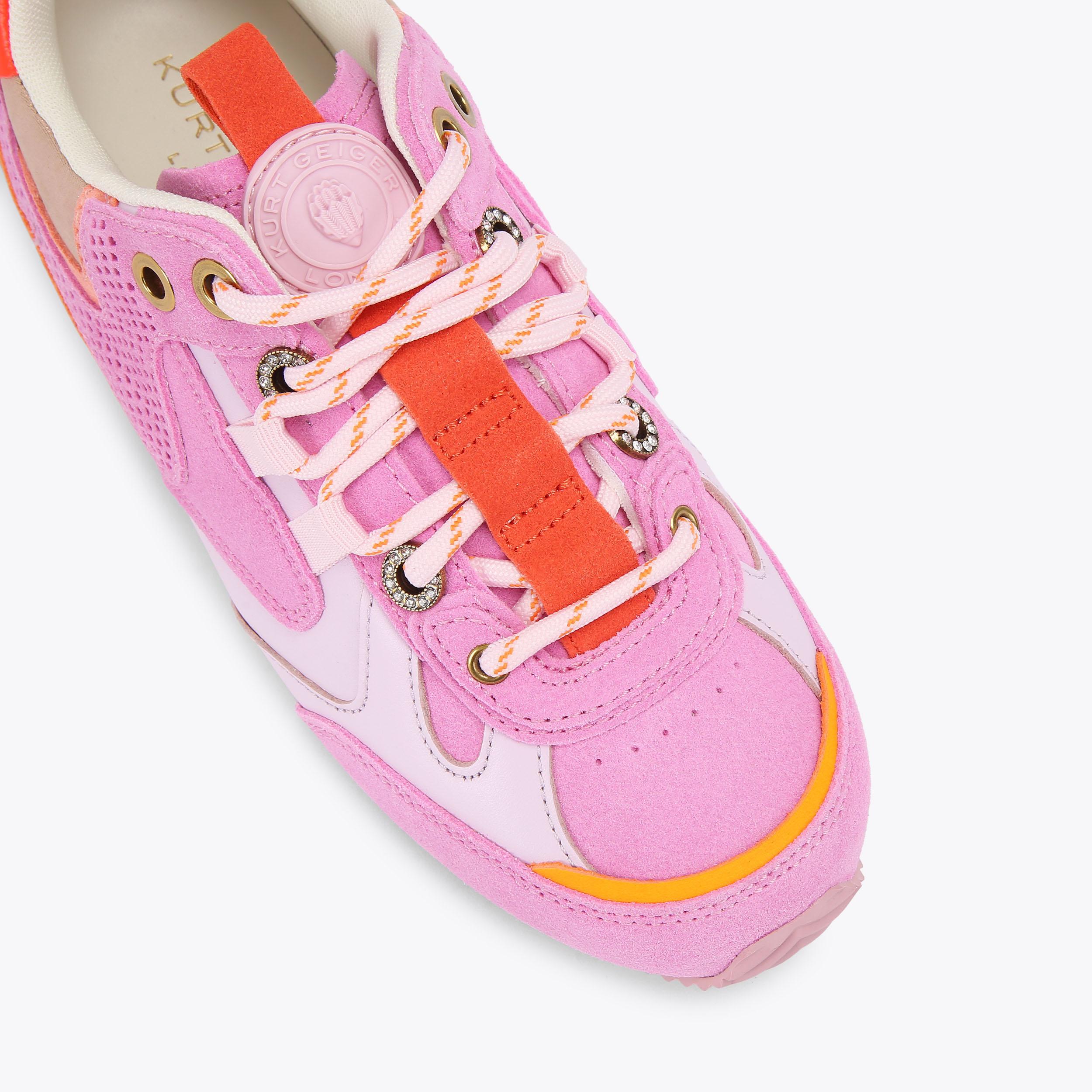 Kurt Slim Runner — Pink Combination Suede Sneaker, view 5