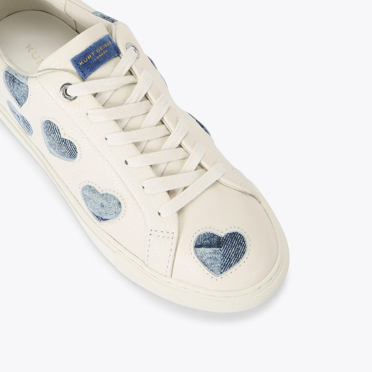 Lane Love — White Denim Heart Sneaker, view 5