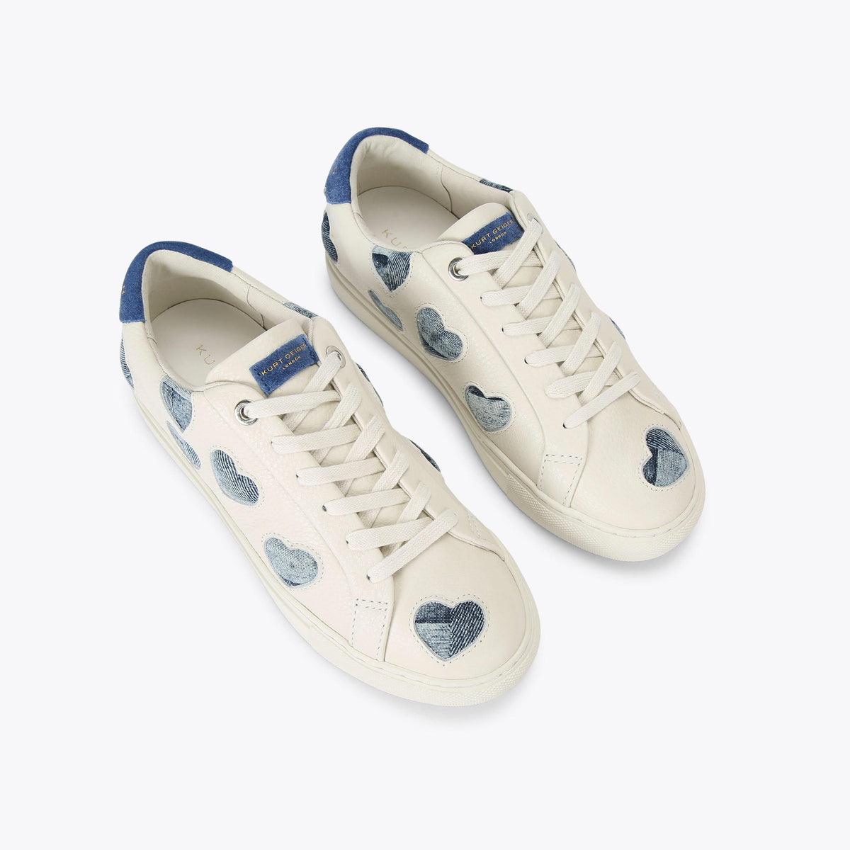 Lane Love — White Denim Heart Sneaker, view 4