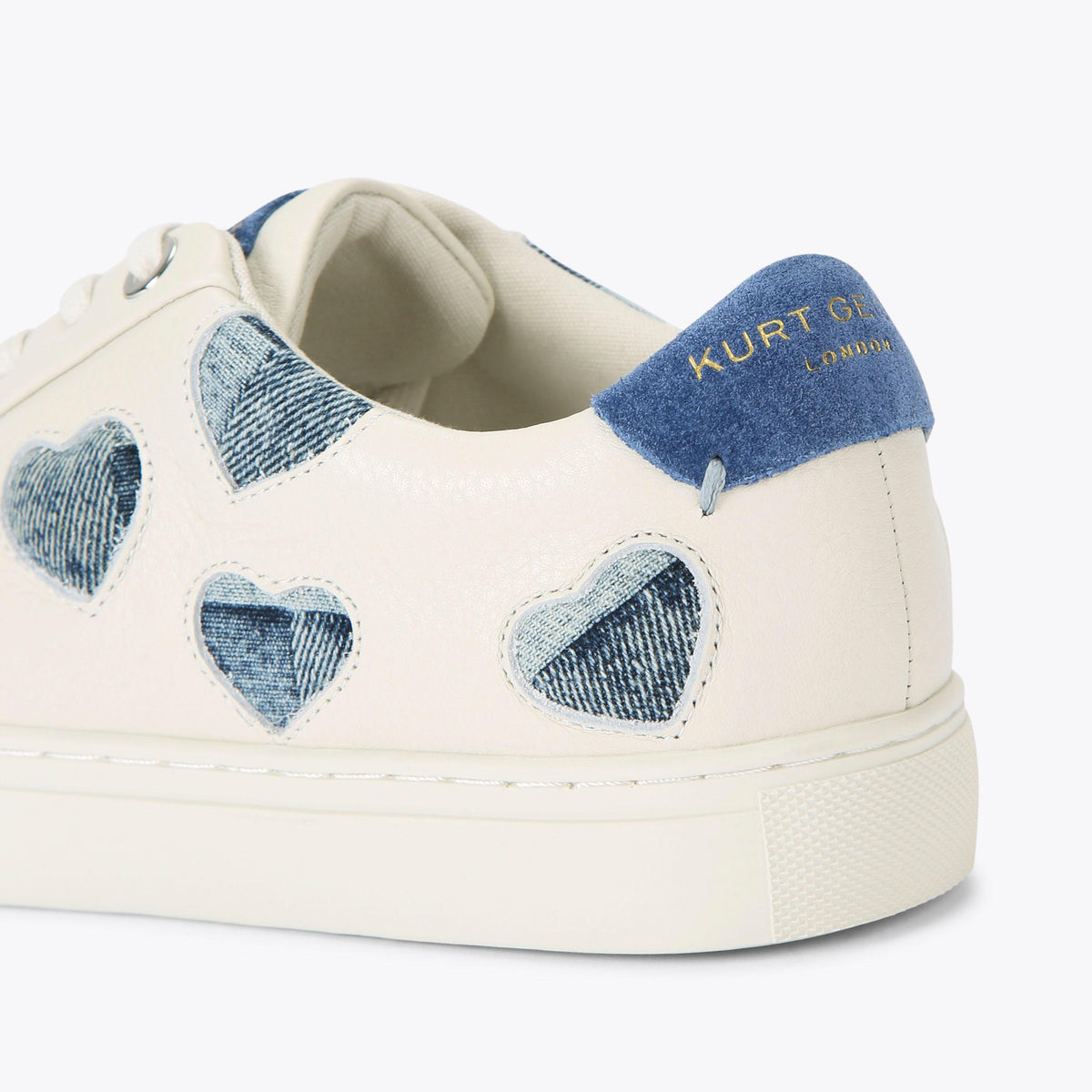 Lane Love — White Denim Heart Sneaker, detail