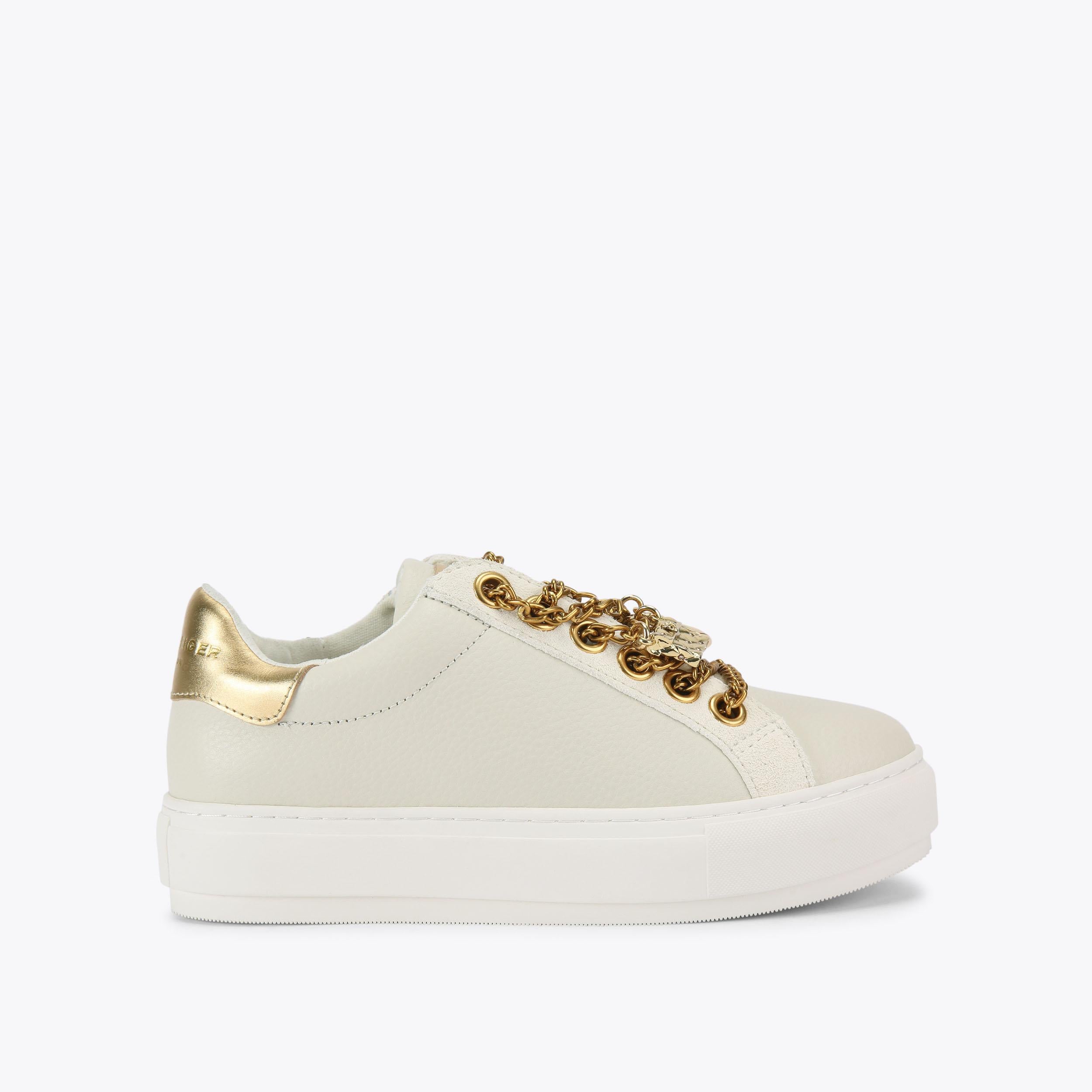 Laney Charm — Bone Leather Sneaker, side profile